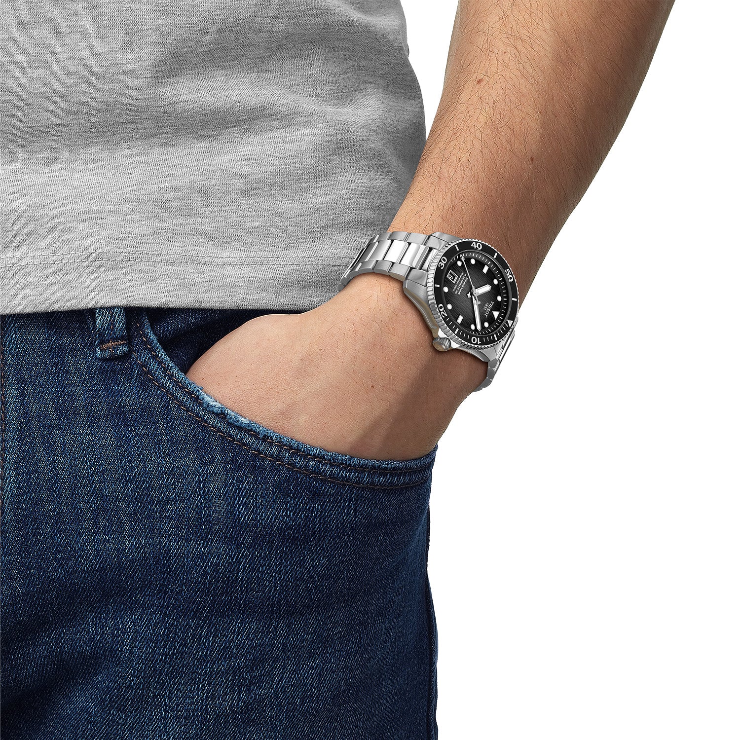 Tissot - Seastar 1000 PM80 m.sort urskive, 40 mm - T1208071105100 - Image 2