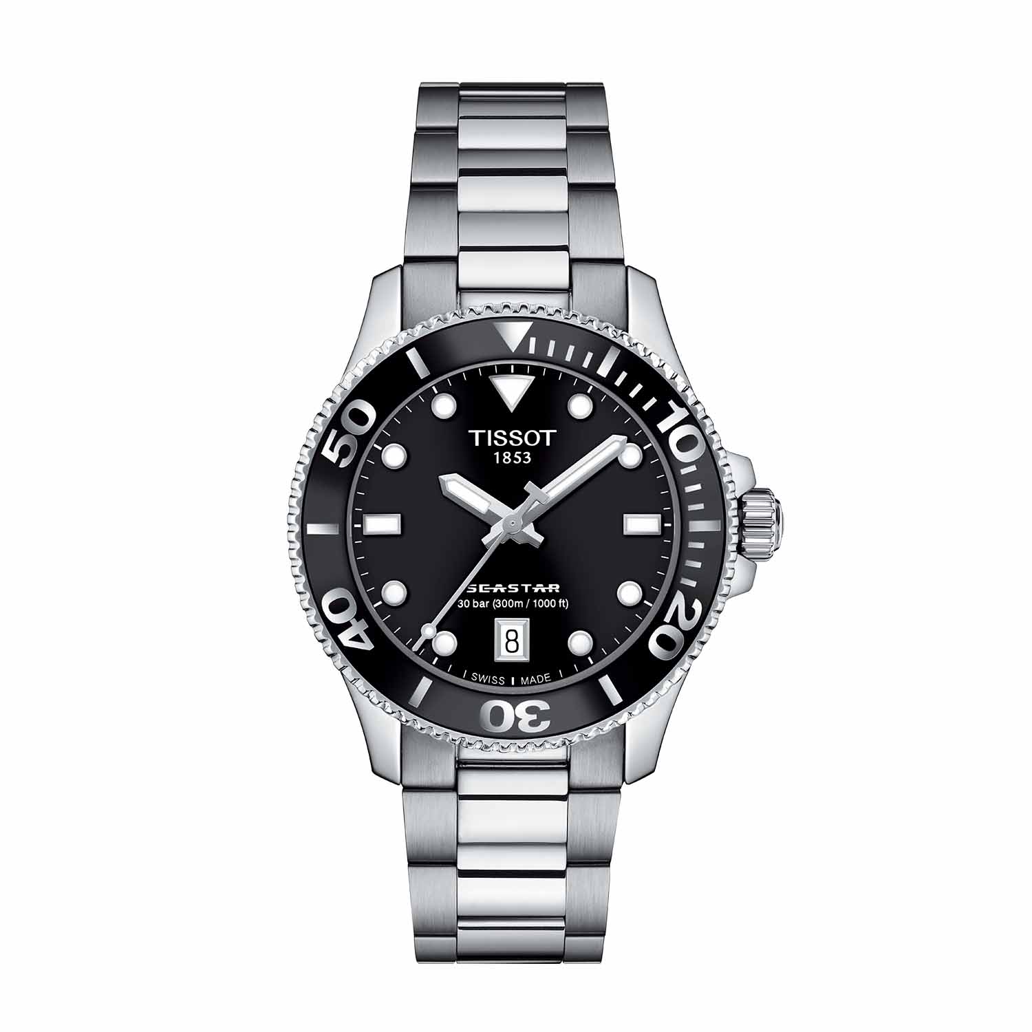 Tissot - Seastar 1000 sort, 36mm - T1202101105100