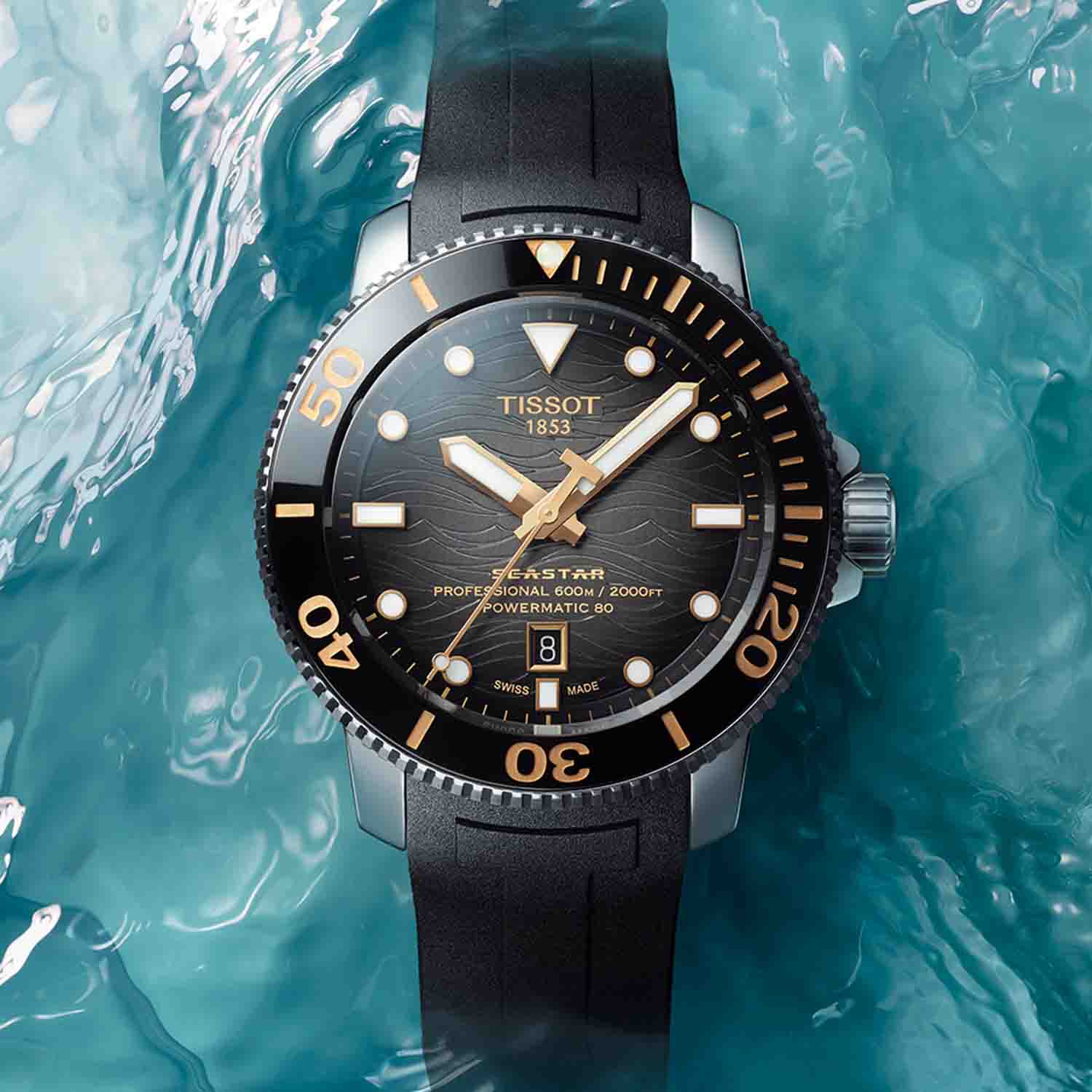 Tissot - Seastar 2000 Proffessional Powermatic 80 sort, 46mm - T1206071744101 - Image 6
