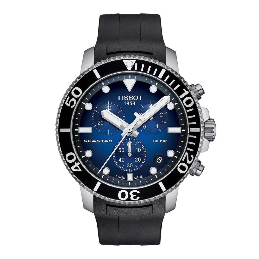 Tissot - Seastar Chrono m. gummirem, 45,5 mm - T1204171704100