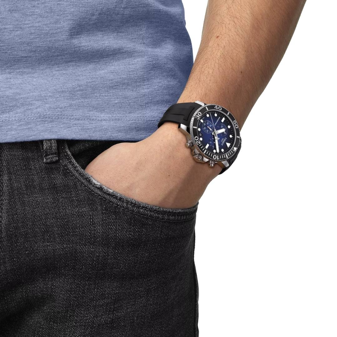 Tissot - Seastar Chrono m. gummirem, 45,5 mm - T1204171704100 - Image 2