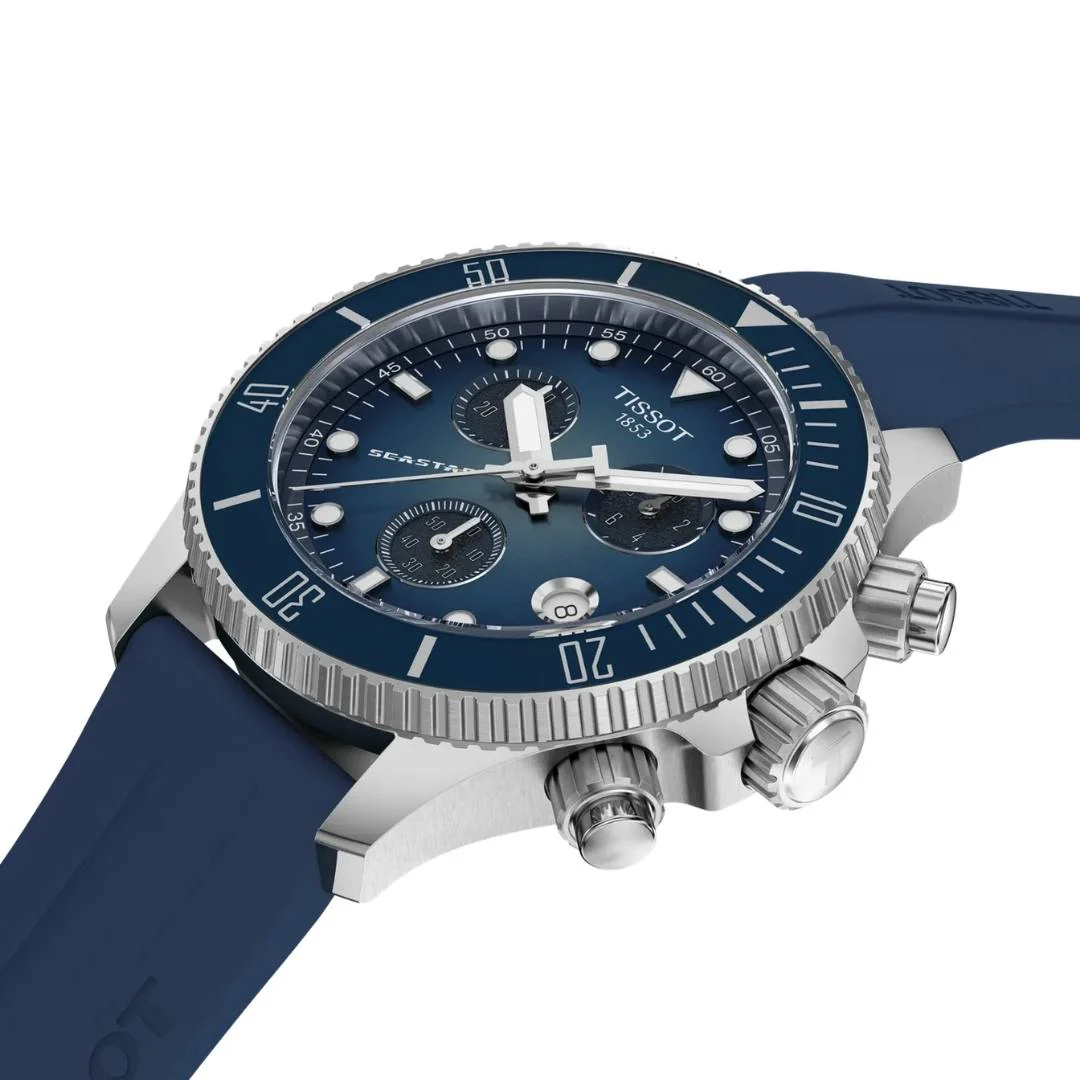 Tissot - Seastar m. blå gummirem, 38 mm - T1202171704100 - Image 2