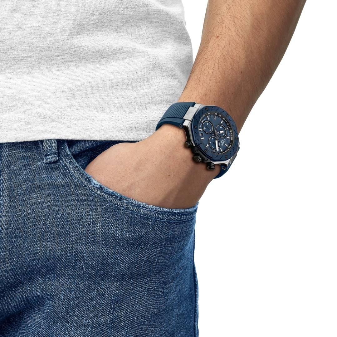 Tissot - T-RACE m. blå urskive, 45 mm - T1414172704100 - Image 2