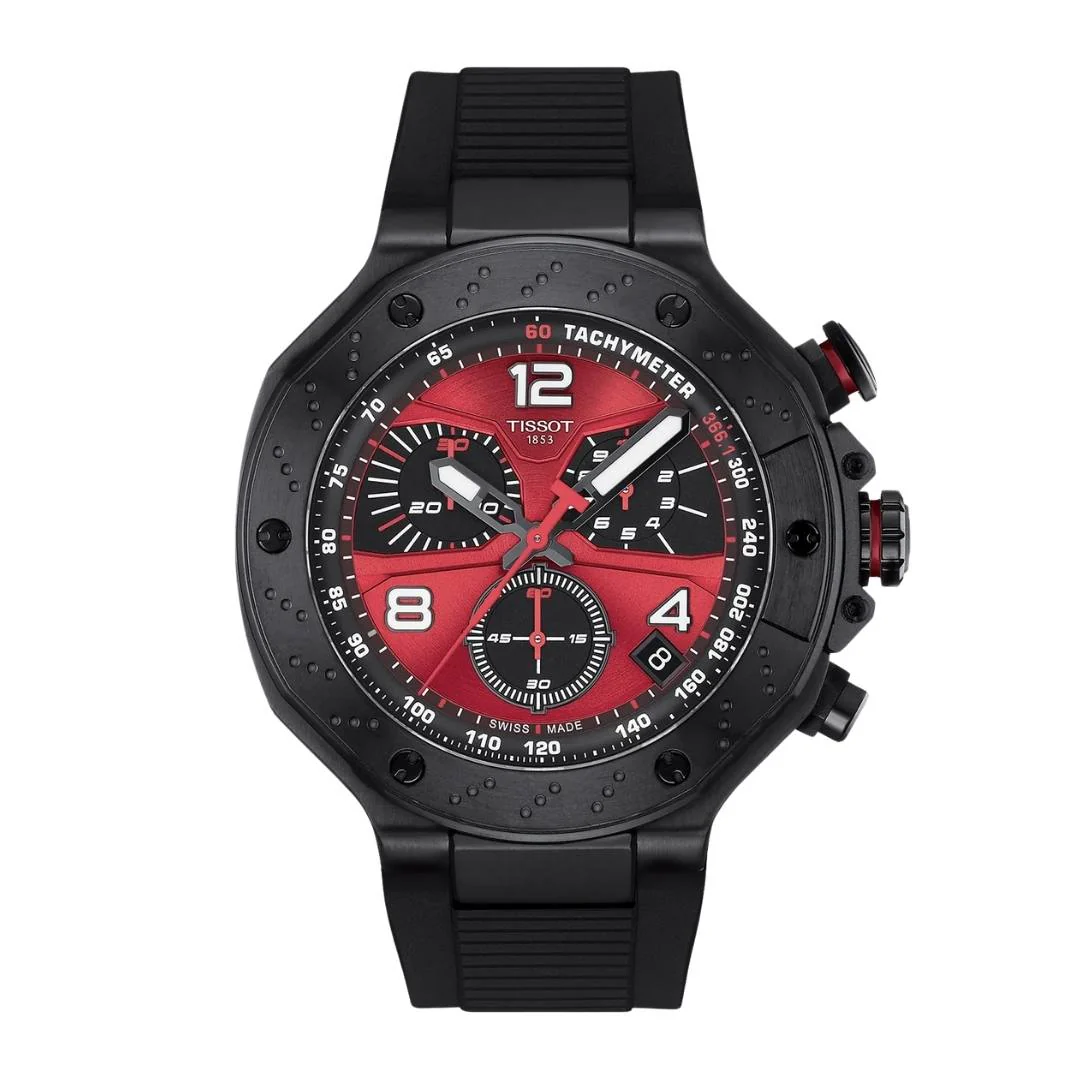Tissot - T-RACE ur m. rød urskive, 45 mm - T1414173742200