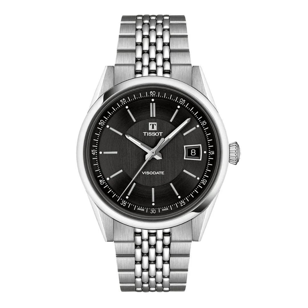 Tissot - Visodate m. sort urskive, 39 mm - T1574071105100
