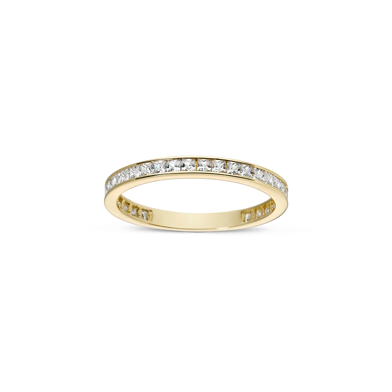 Vibholm GULD - Alliancering m. princess cut, zirkonia - 14 kt. guld