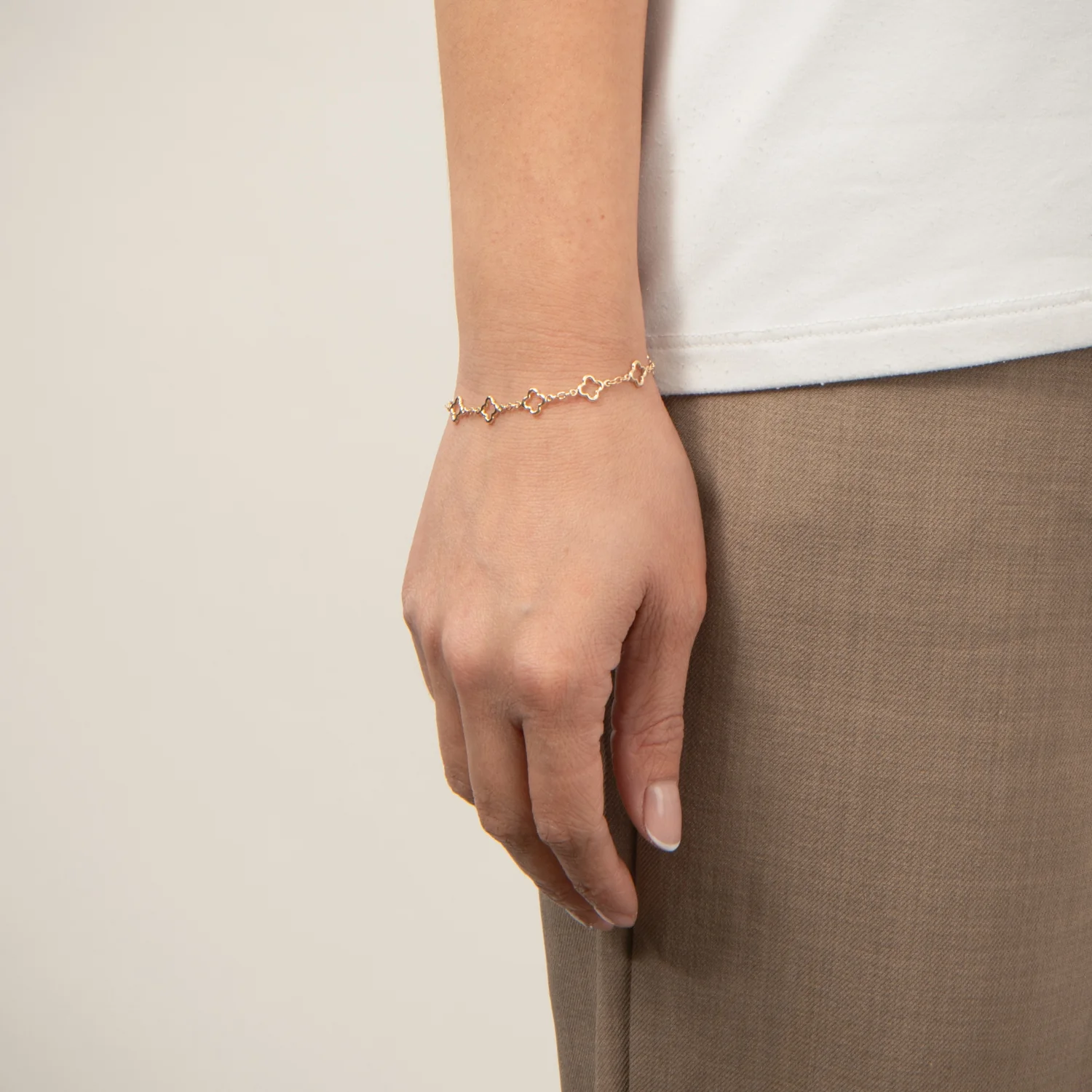Vibholm GULD - Armbånd m. blomster, 16+3 cm - 8 kt. guld - Image 2