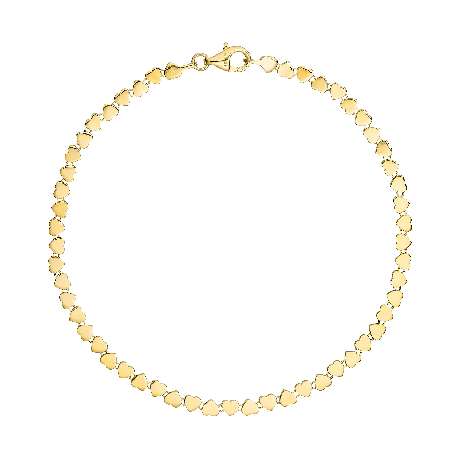 Vibholm GULD - Armbånd m. hjerter, 18 cm - 8 kt. guld