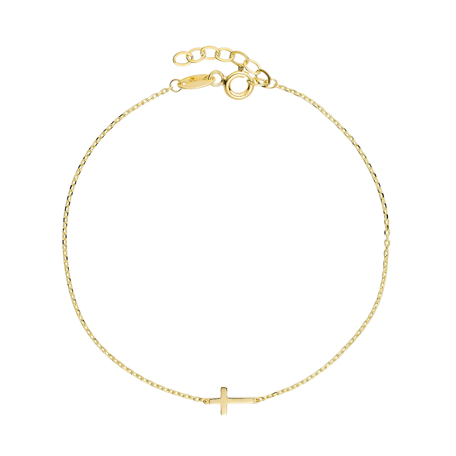Vibholm GULD - Armbånd m. kors, 16,5+2 cm - 8 kt. guld