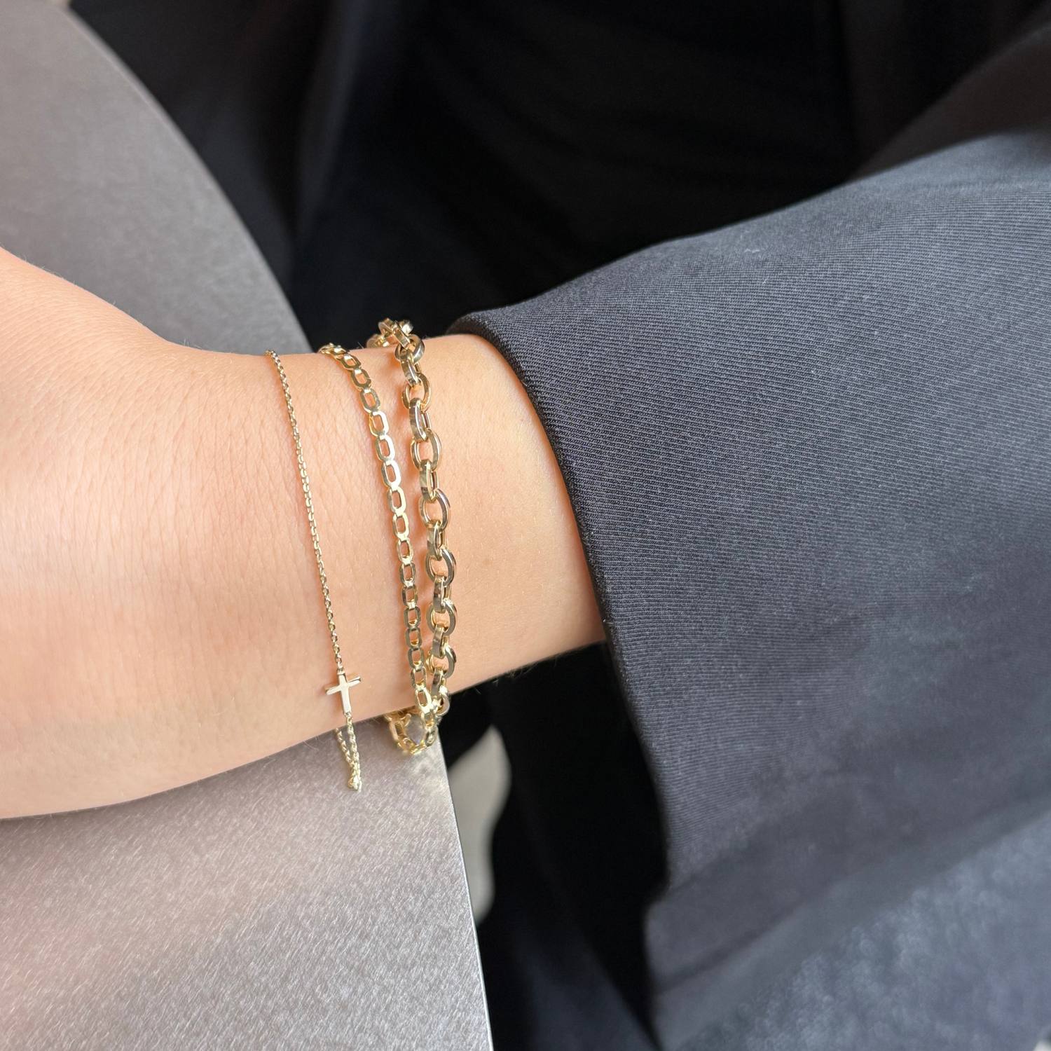 Vibholm GULD - Armbånd m. små led, 18 cm - 8 kt. guld - Image 4
