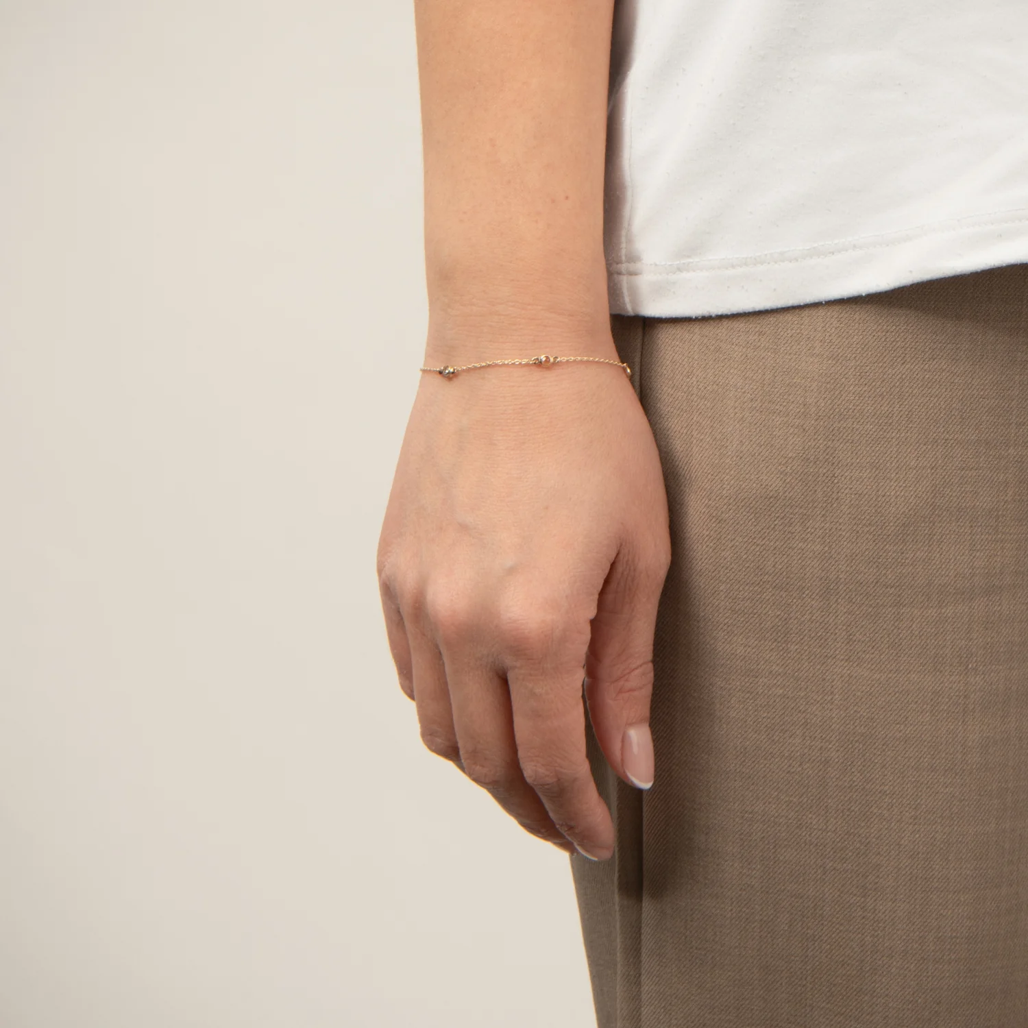 Vibholm GULD - Armbånd m. zirkonia, 16+3 cm - 8 kt. guld - Image 2