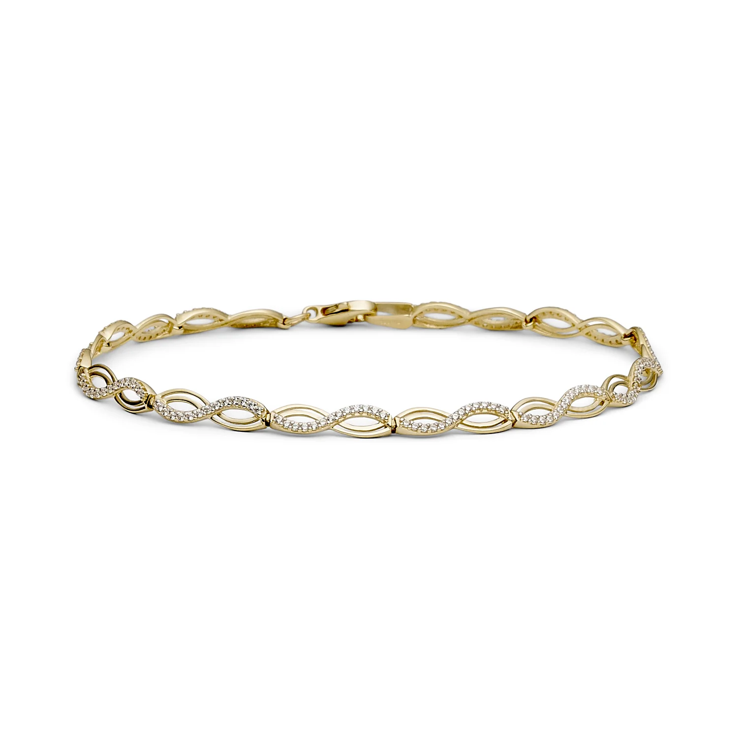 Vibholm GULD - Armbånd m. zirkonia, 19 cm - 8 kt. guld
