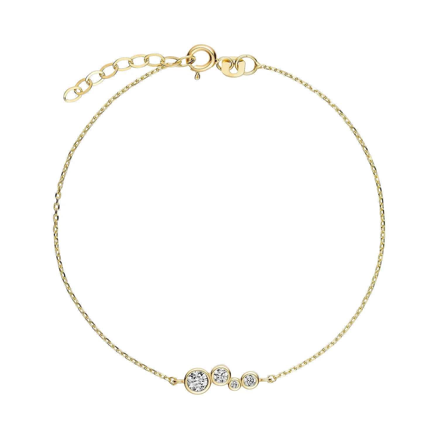 Vibholm GULD - Armbånd m. zirkonia, 16,5+2 cm - 8 kt. guld