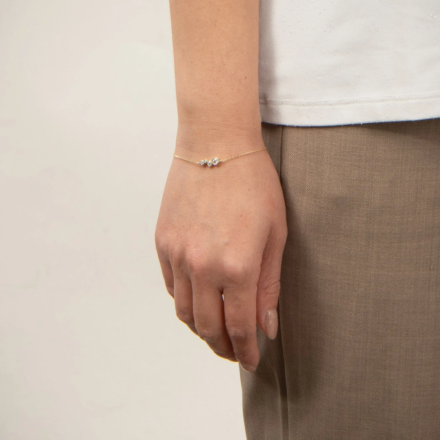 Vibholm GULD - Armbånd m. zirkonia, 16,5+2 cm - 8 kt. guld - Image 2