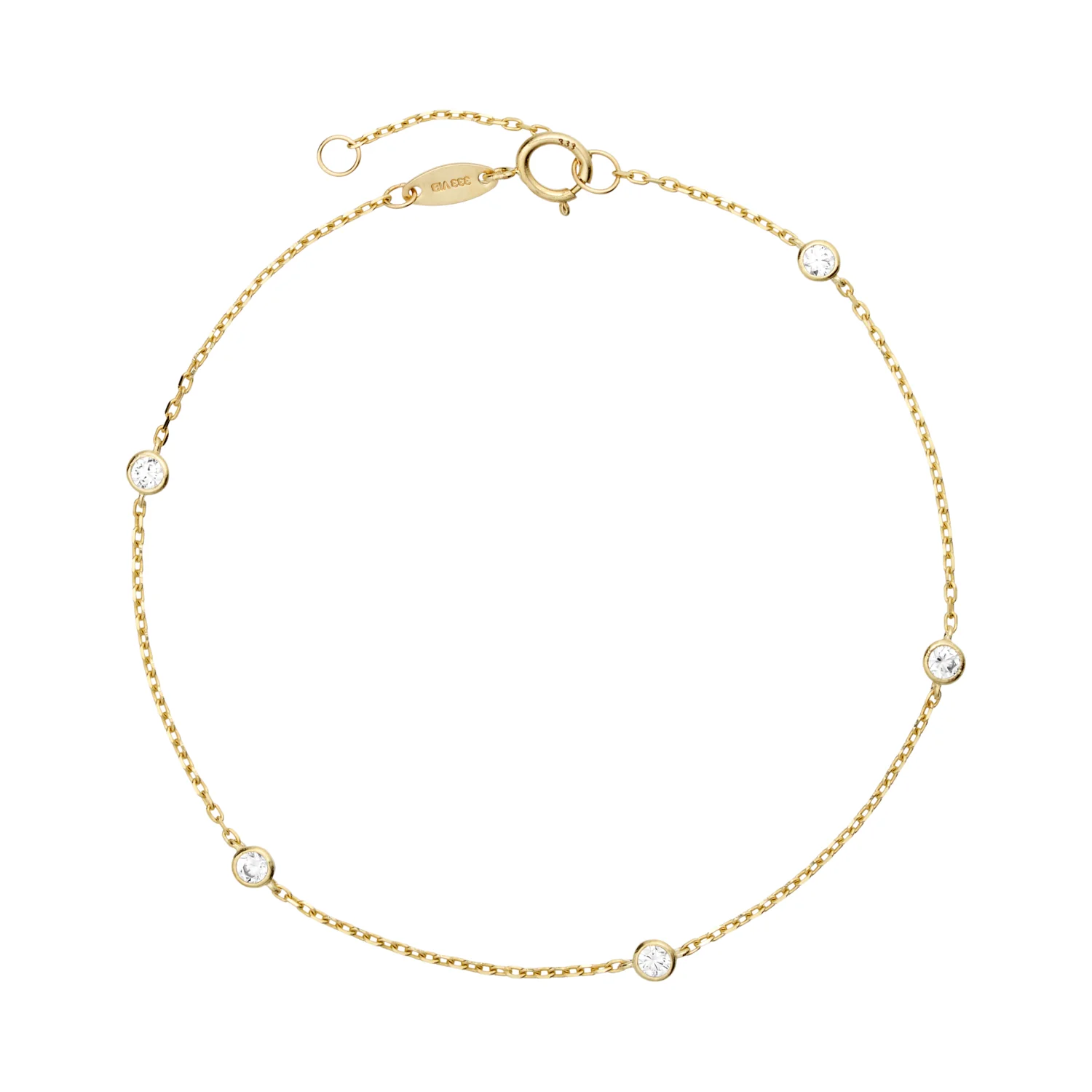Vibholm GULD - Armbånd m. zirkonia, 19 cm/2,9 mm - 8 kt. guld