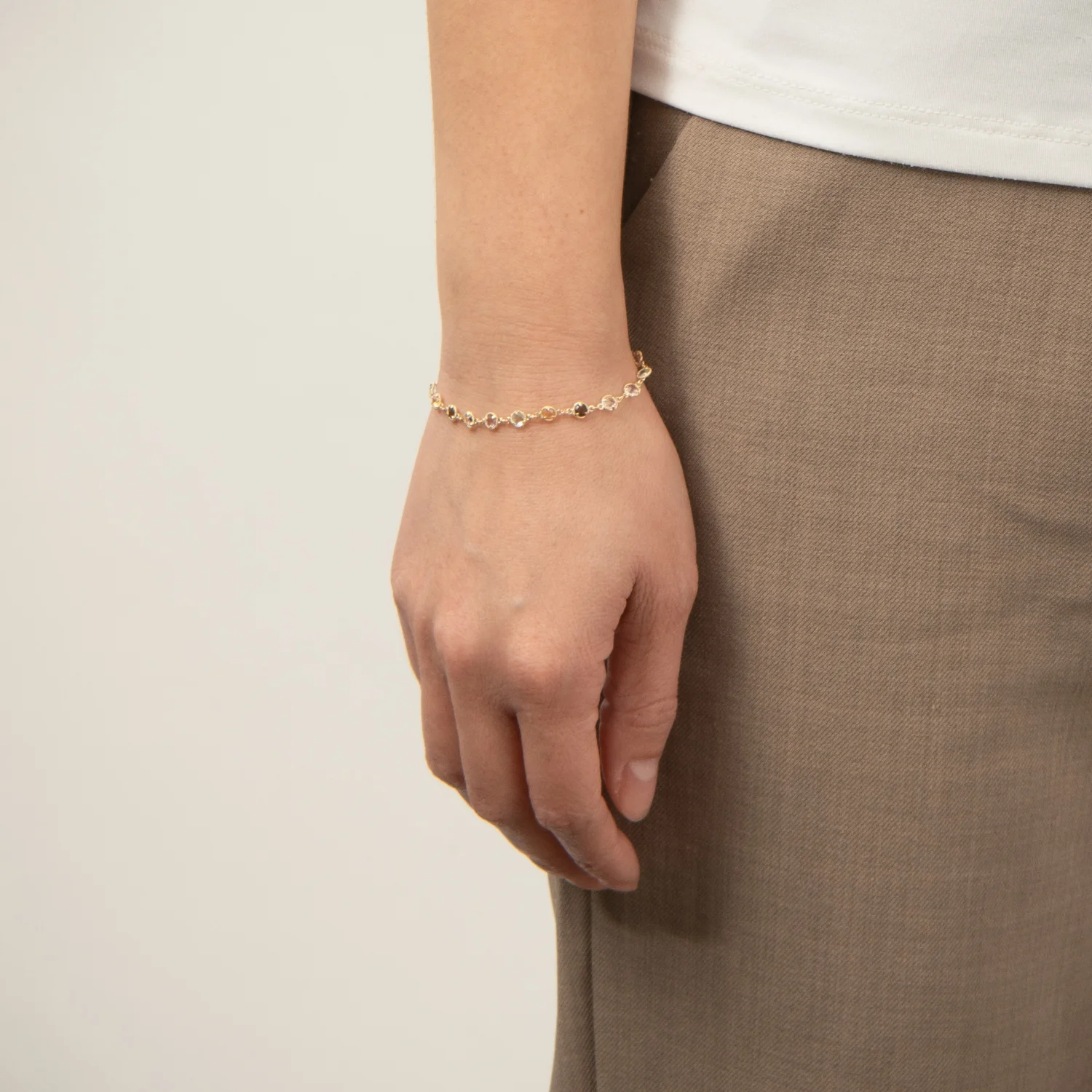 Vibholm GULD - Armbånd med ædelsten- 17-19 cm - 8 kt. guld - Image 2