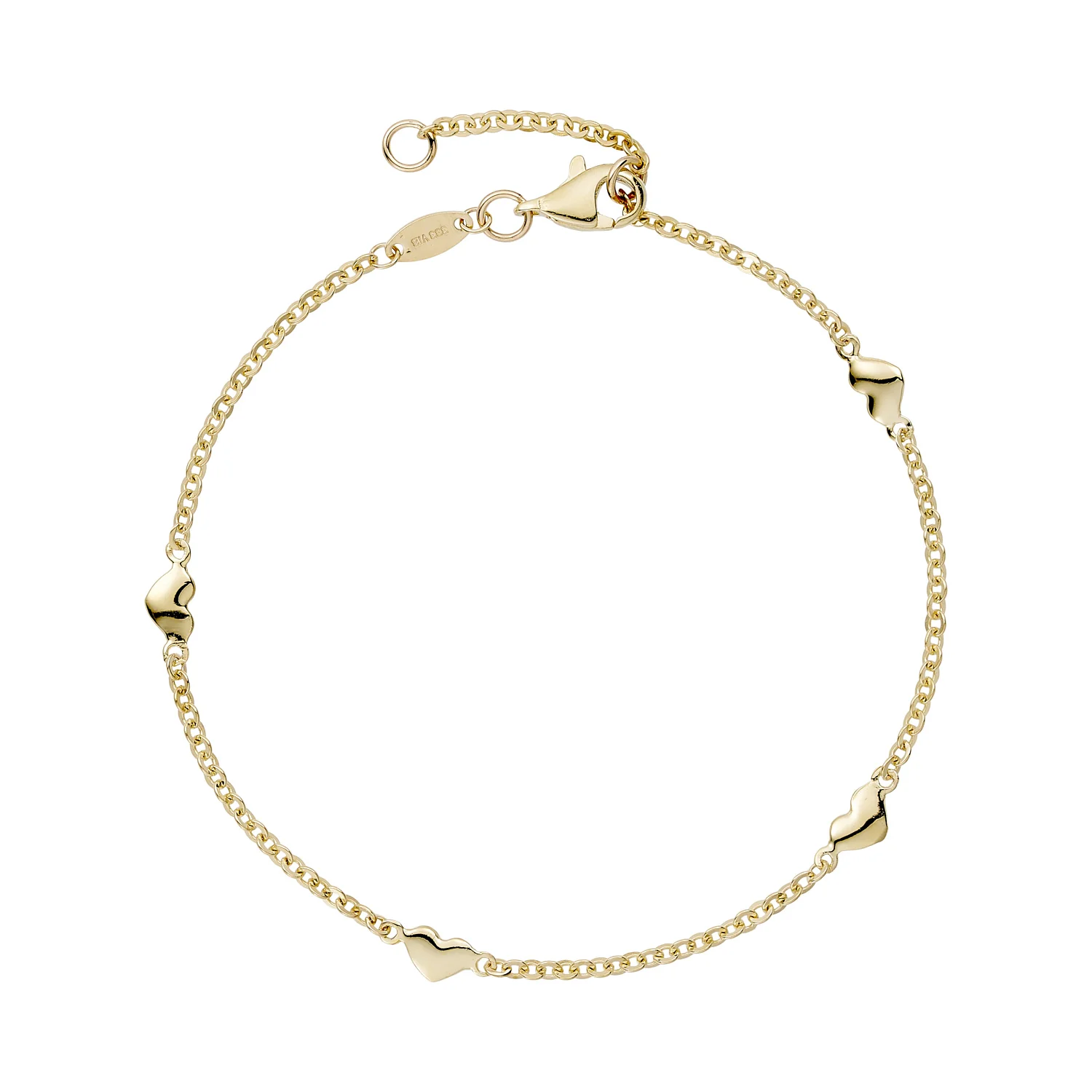 Vibholm GULD - Armbånd med hjerter, 19 cm - 8 kt. guld