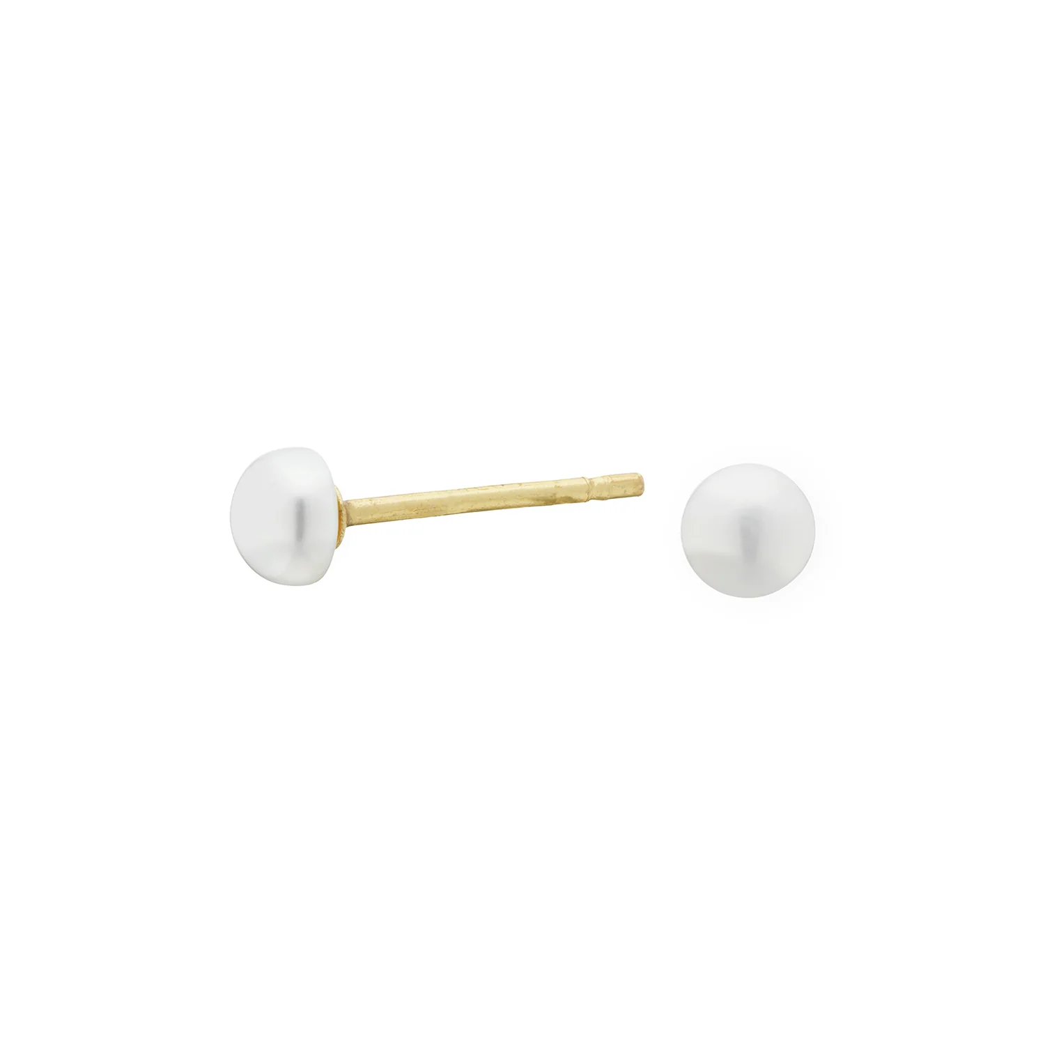 Vibholm GULD - Button perle ørestikker 3-3,5 mm - 9 kt. guld