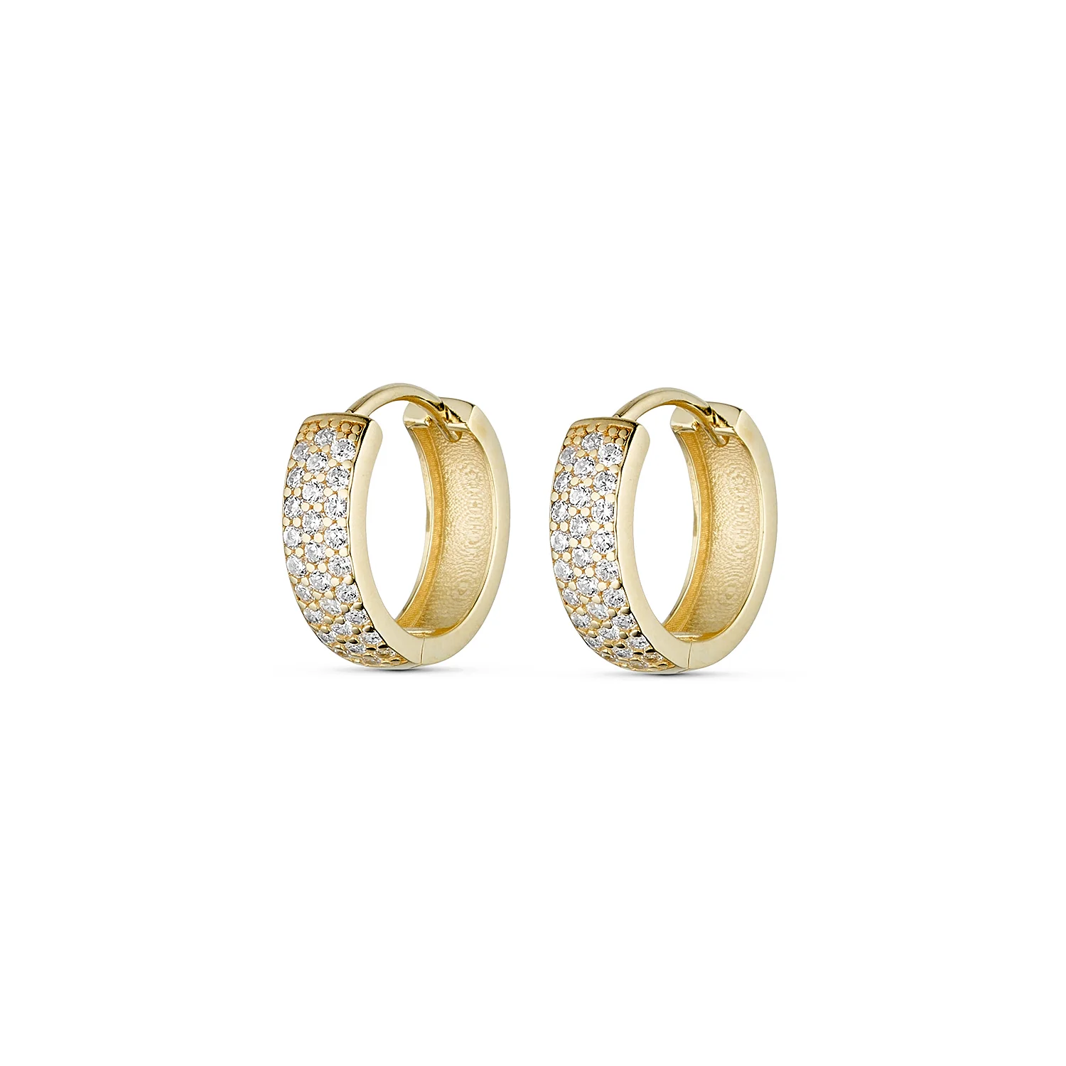 Vibholm GULD - Clickcreoler m. zirkonia, 12 mm - 8 kt. guld