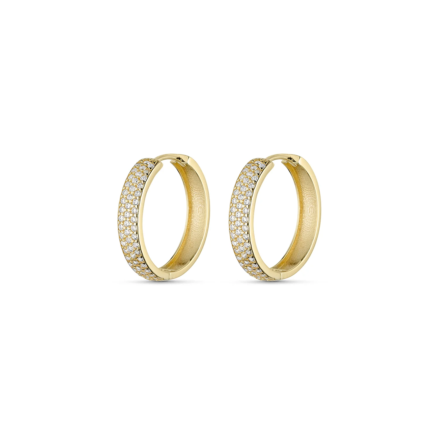 Vibholm GULD - Clickcreoler m. zirkonia, 18 mm - 8 kt. guld