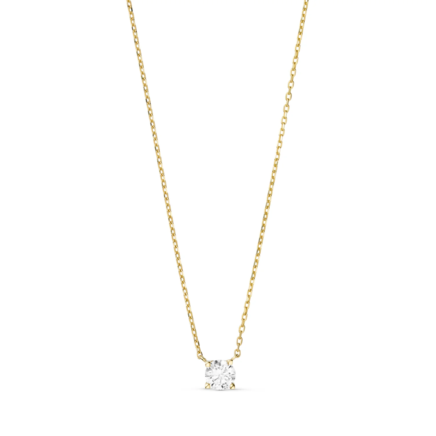 Vibholm GULD - Elegant halskæde m. zirkonia, 43 cm/5 mm - 8 kt. guld