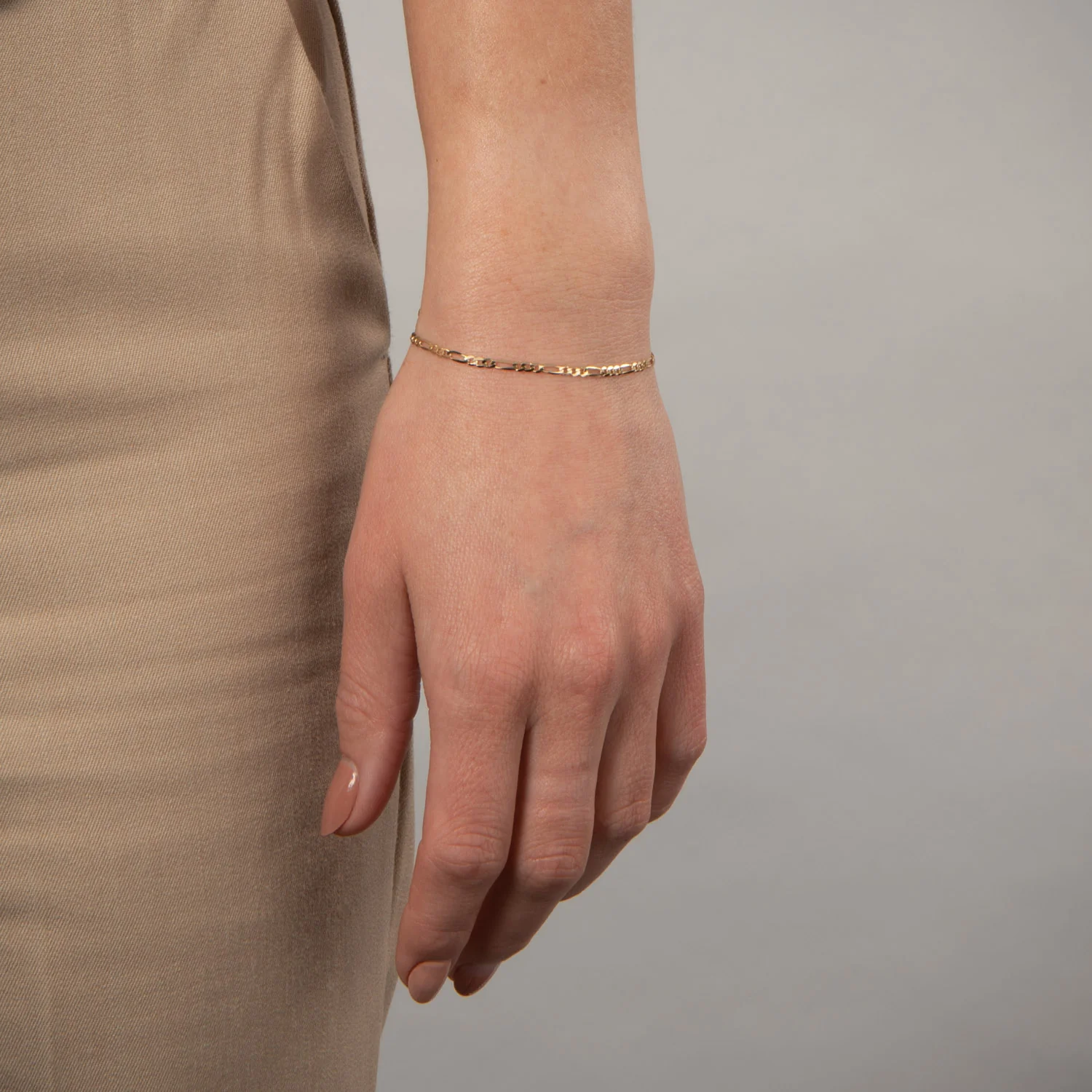 Vibholm GULD - Figaro armbånd 2,2 mm - 14 kt. guld - Image 2