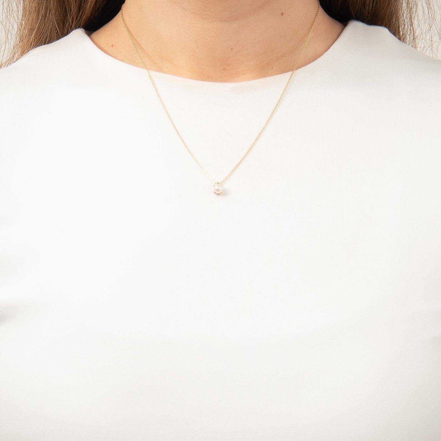 Vibholm GULD - Halskæde m. ferskvandsperle, 45+3 cm - 8 kt. guld - Image 2