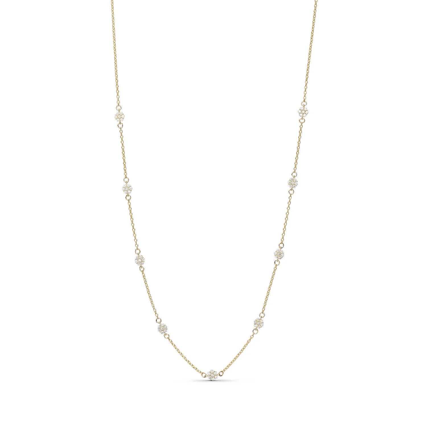 Vibholm GULD - Halskæde m. zirkonia, 42+3 cm - 8 kt. guld