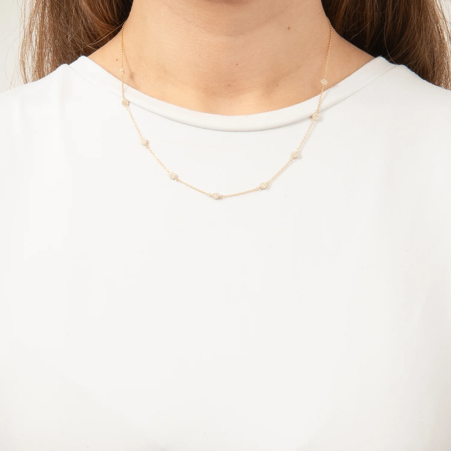 Vibholm GULD - Halskæde m. zirkonia, 42+3 cm - 8 kt. guld - Image 2