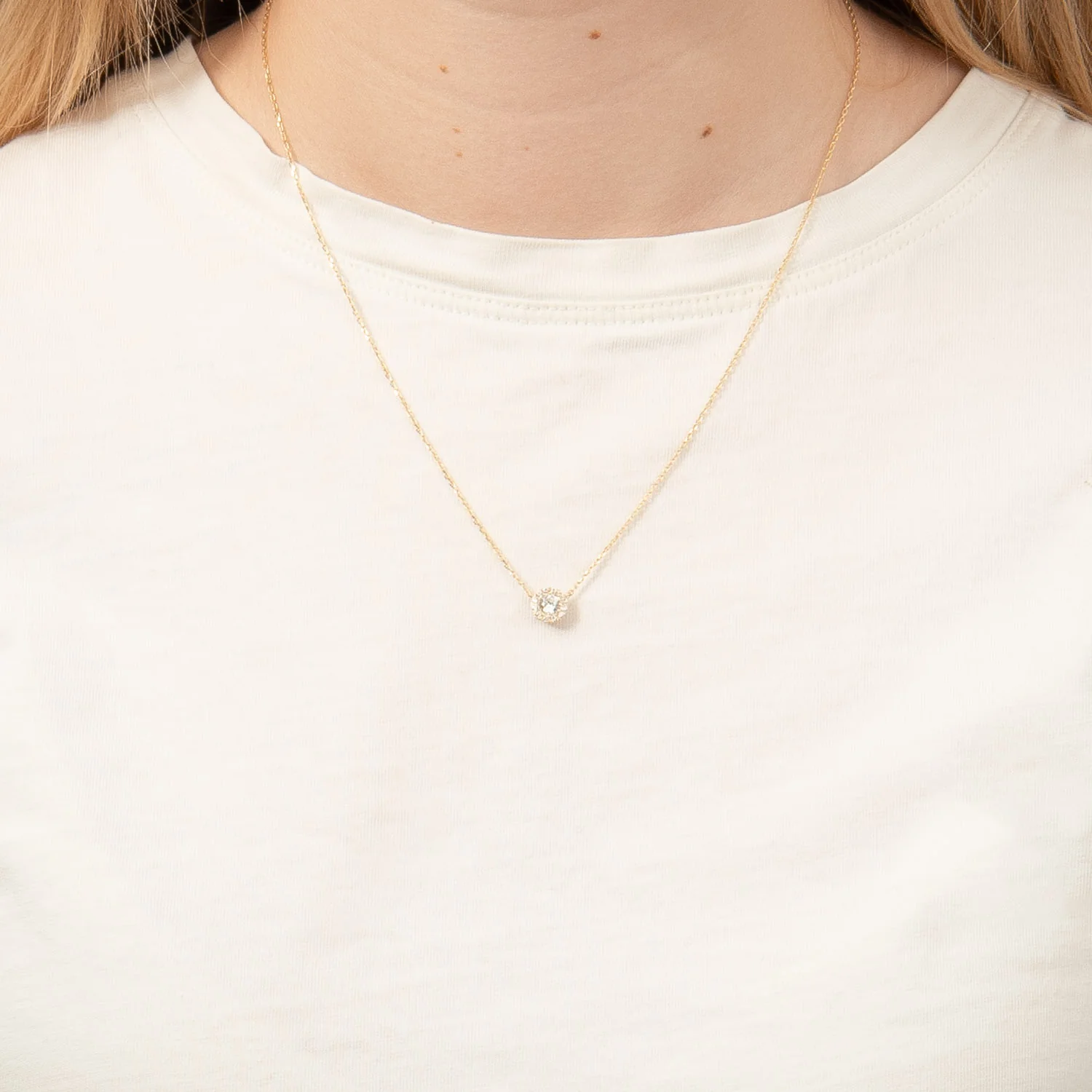 Vibholm GULD - Halskæde m. zirkonia, 43 cm/6,8 mm - 8 kt. guld - Image 2