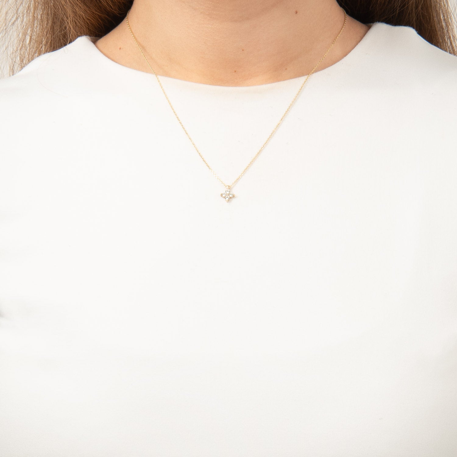 Vibholm GULD - Halskæde m. zirkonia, 45+3 cm - 8 kt. guld - Image 2