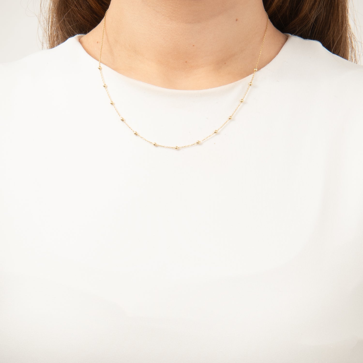 Vibholm GULD - Halskæde med kugler, 42+3 cm - 8 kt. guld - Image 2