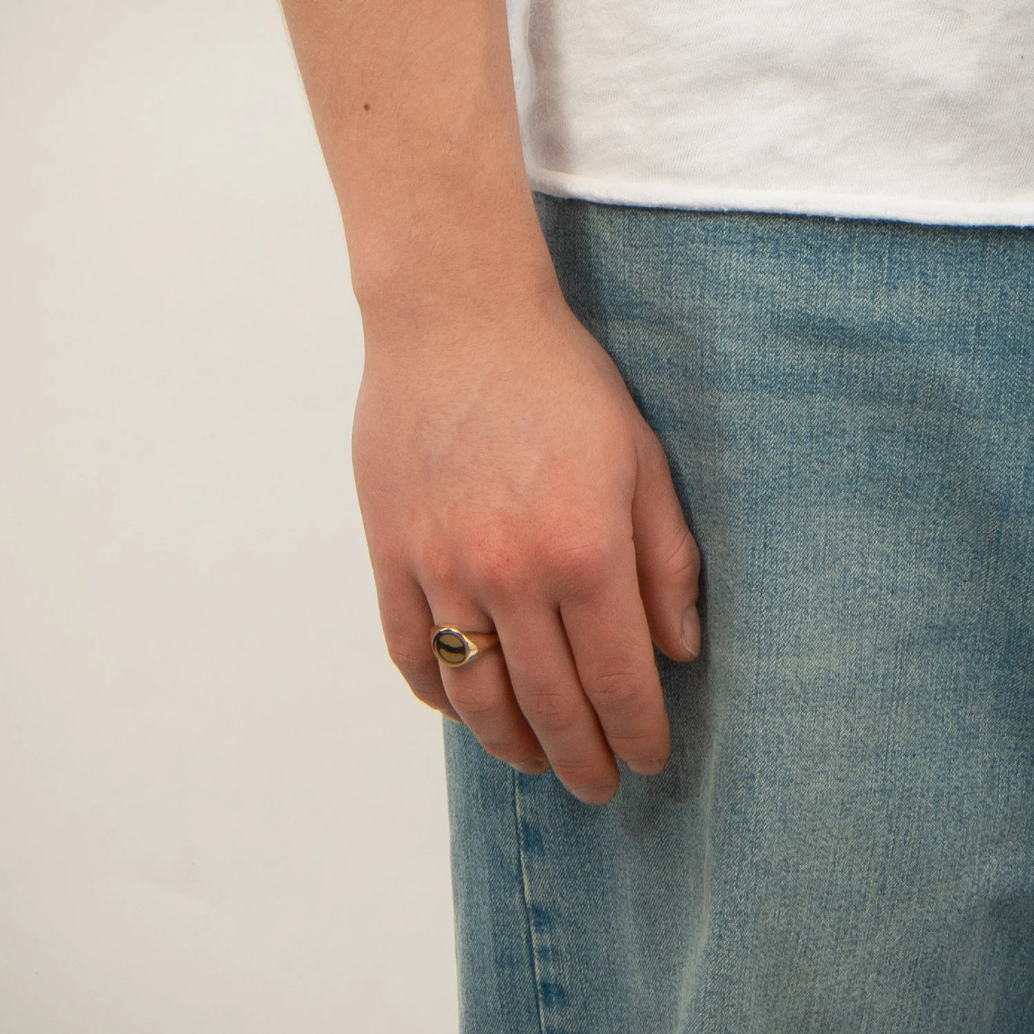 Vibholm GULD - Herrering m. rund plade - 8 kt. guld - Image 2