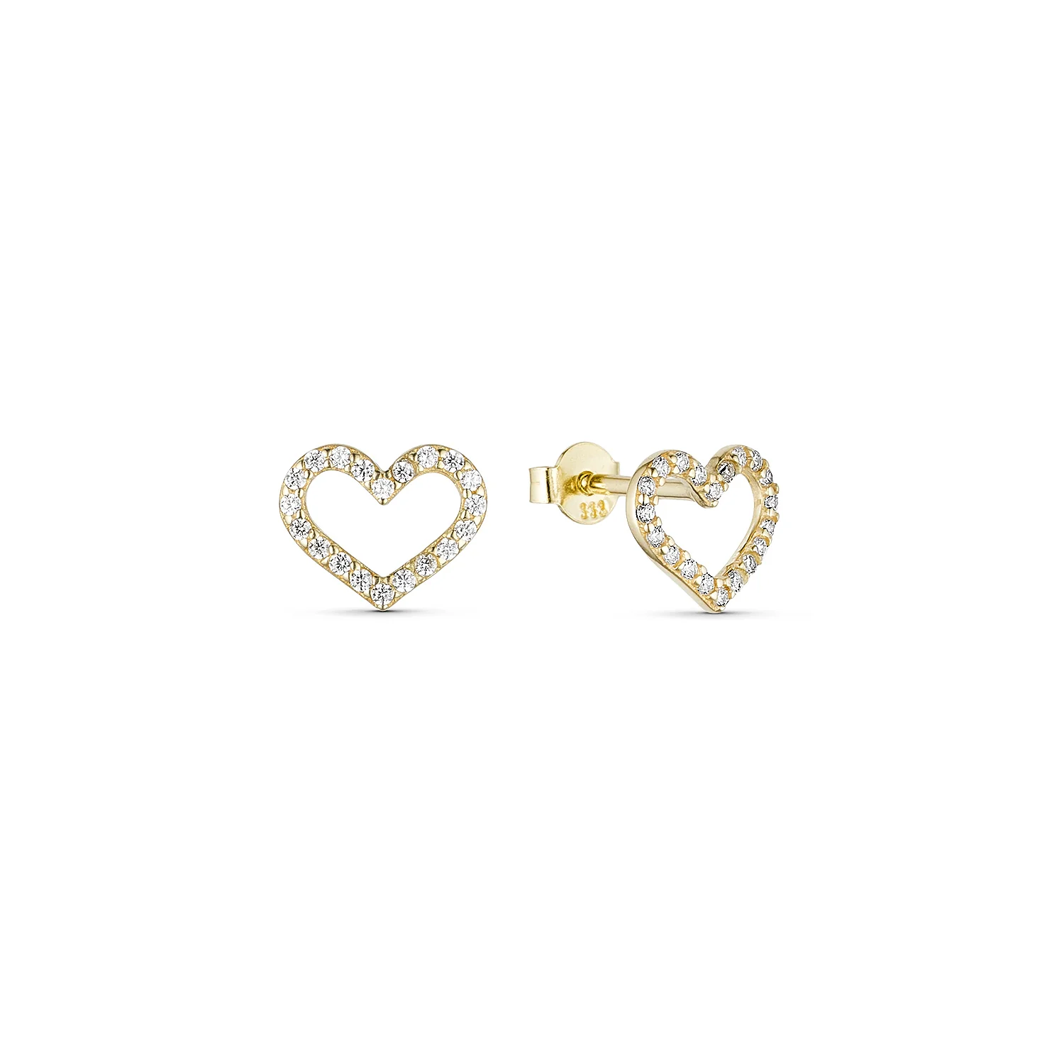 Vibholm GULD - Hjerteøreringe, zirkonia/8,3x6,1 mm - 8 kt. guld