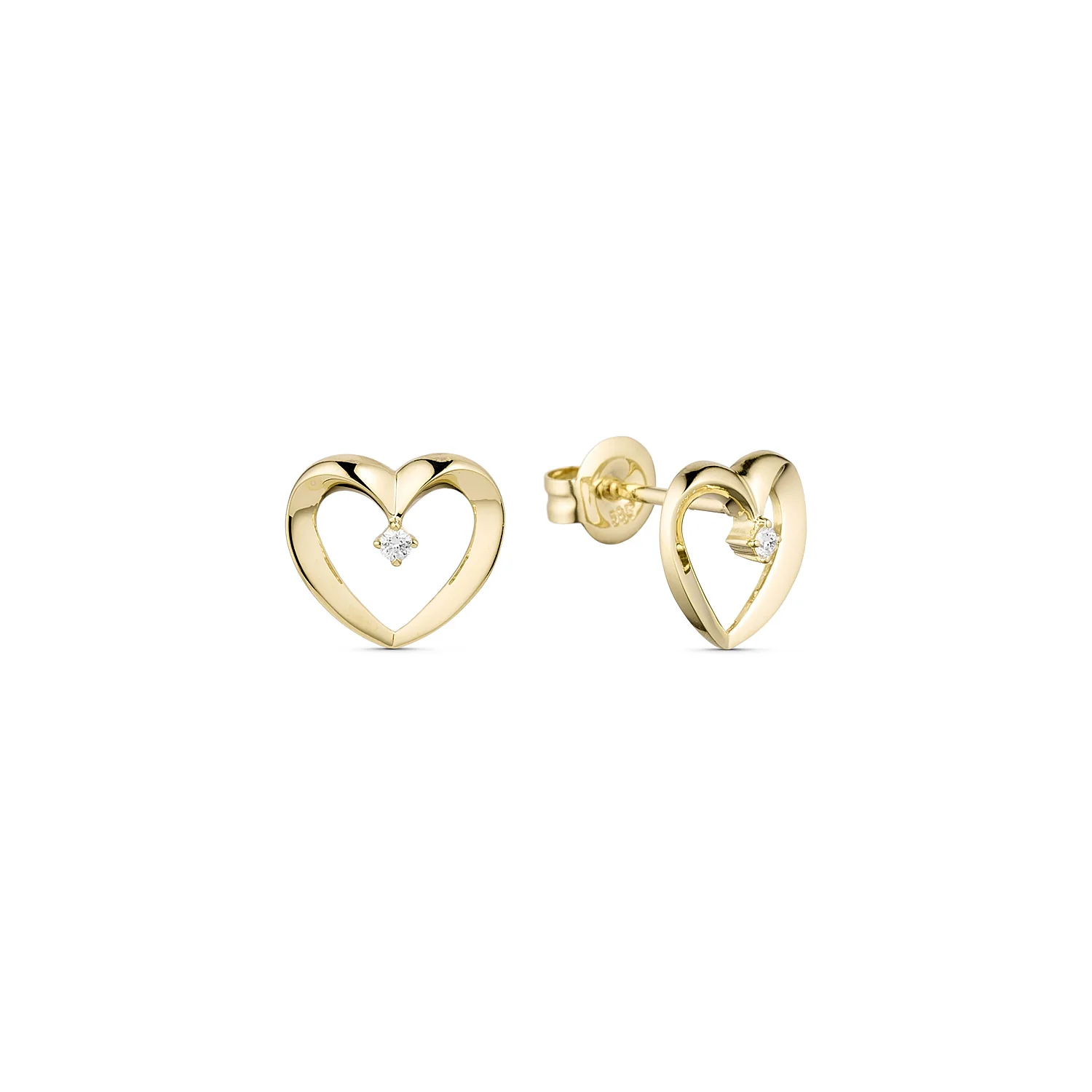 Vibholm GULD - Hjerteørestikker, 2x0,01 ct. w/si - 14 kt. guld