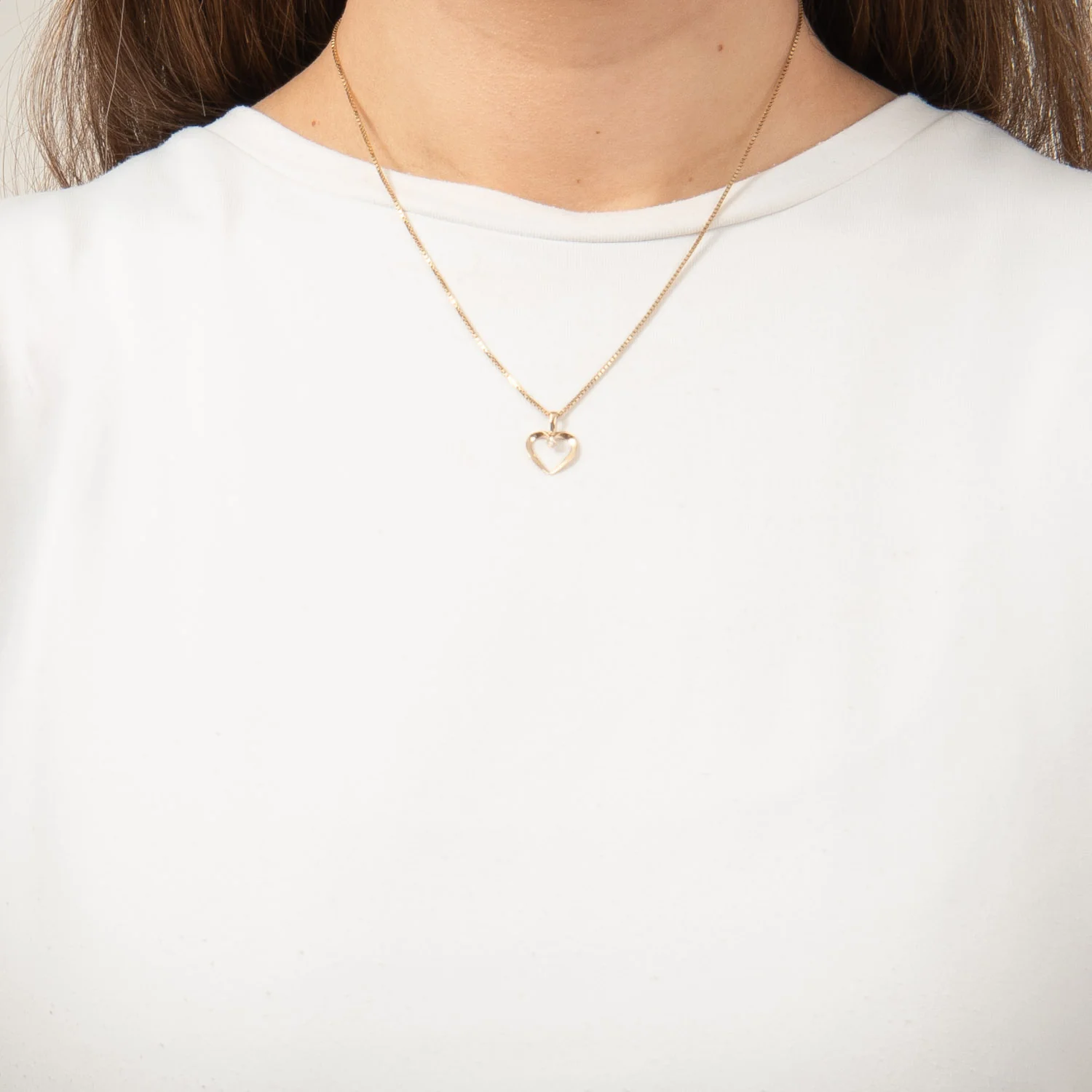 Vibholm GULD - Hjertevedhæng, 0,02 ct. w/si - 14 kt. guld - Image 2