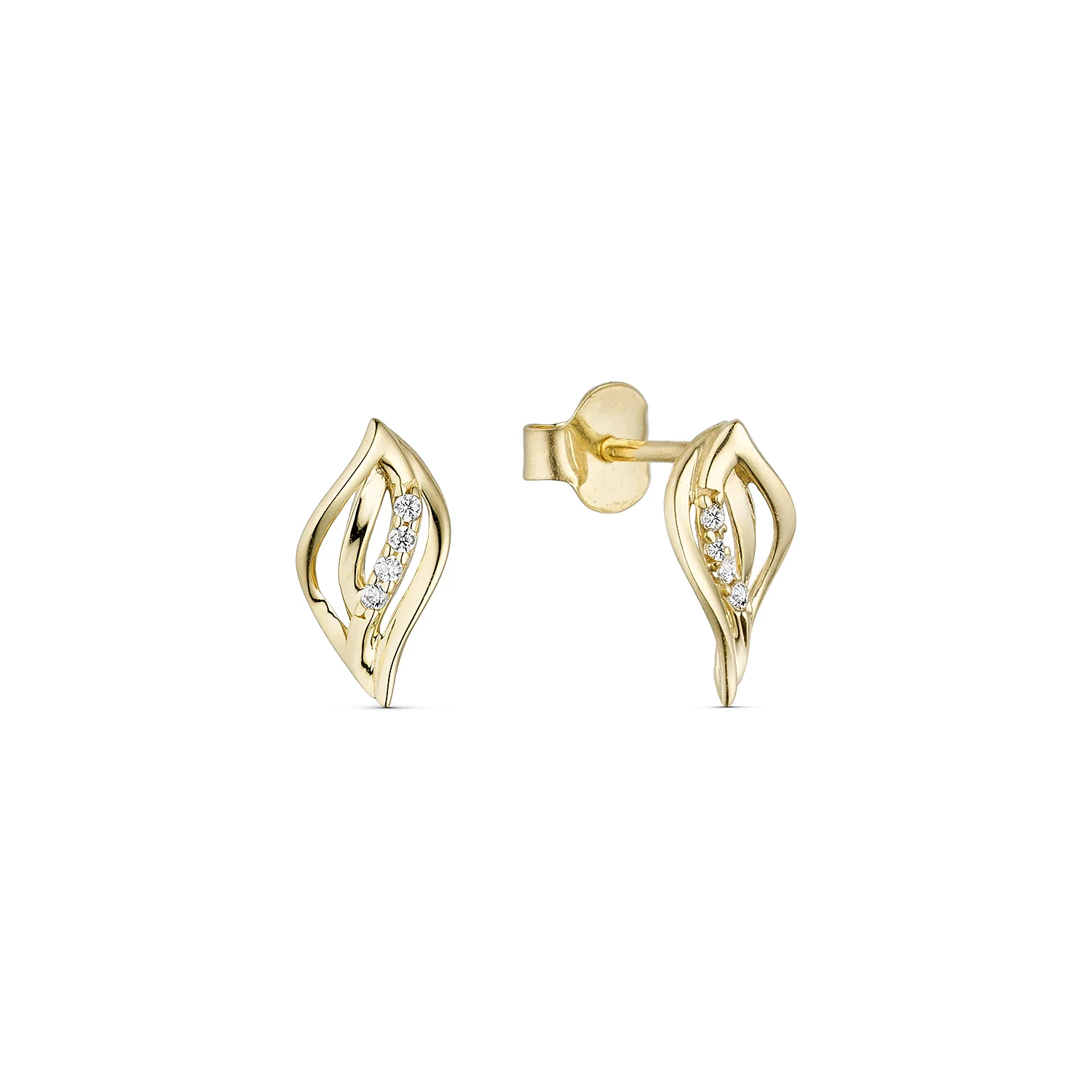 Vibholm GULD - Øreringe m. zirkonia, elegant - 8 kt. guld