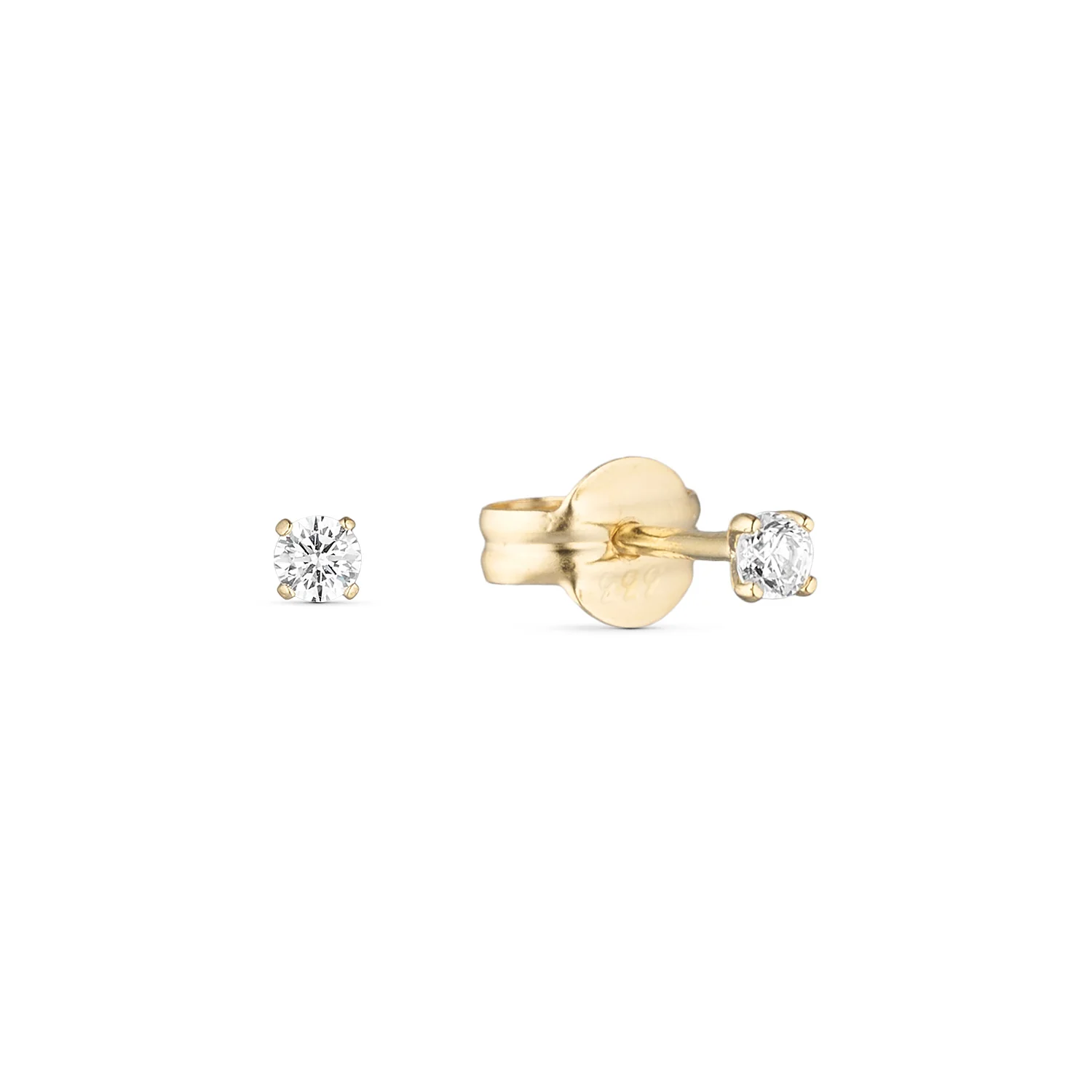 Vibholm GULD - Ørestikker m. zirkonia, 4 grabber/2 mm - 8 kt. guld