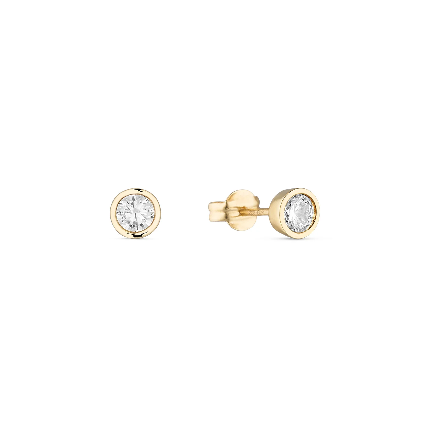 Vibholm GULD - Ørestikker m. zirkonia, rørfatning/4 mm - 14 kt. guld