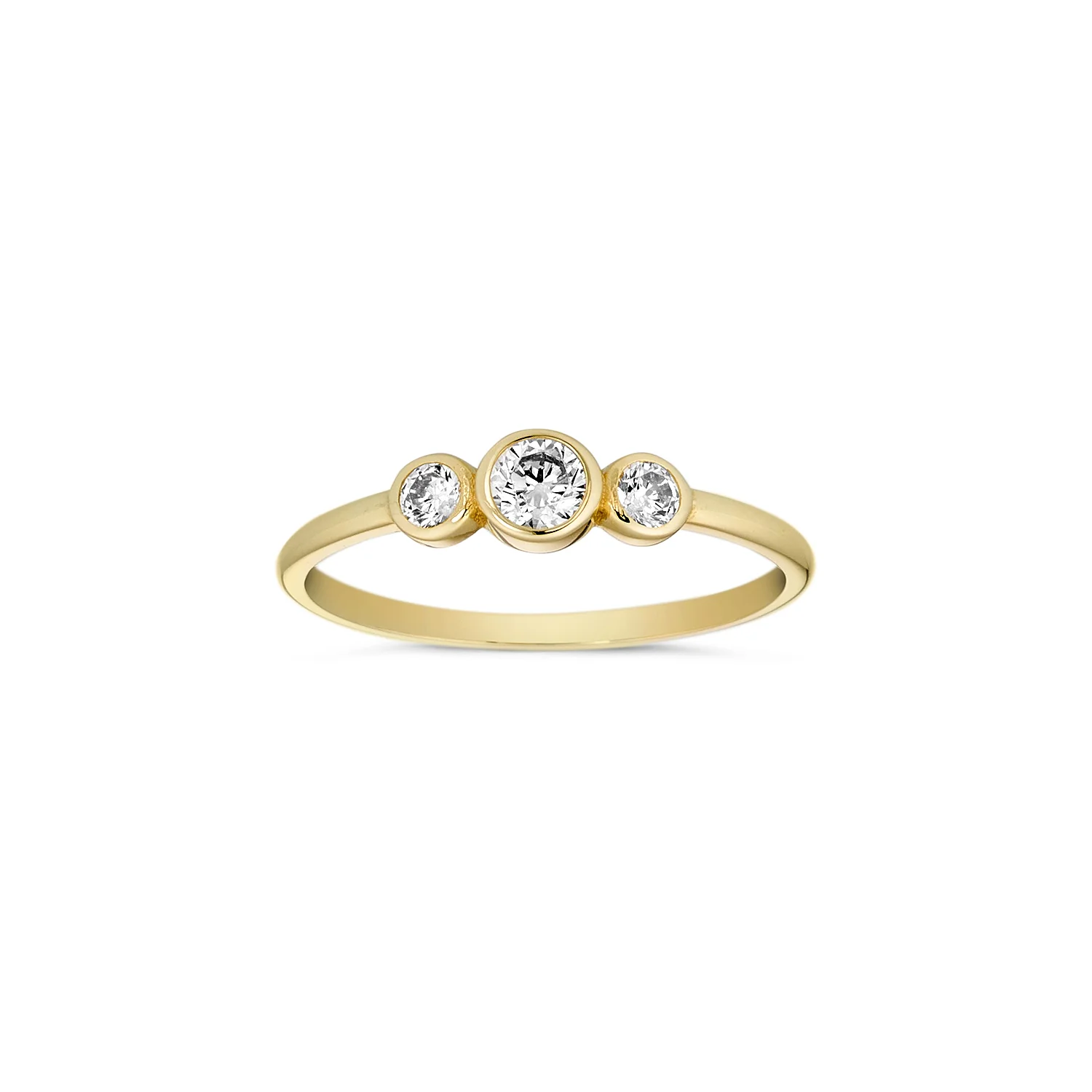 Vibholm GULD - Ring, 3 x zirkonia - 8 kt. guld