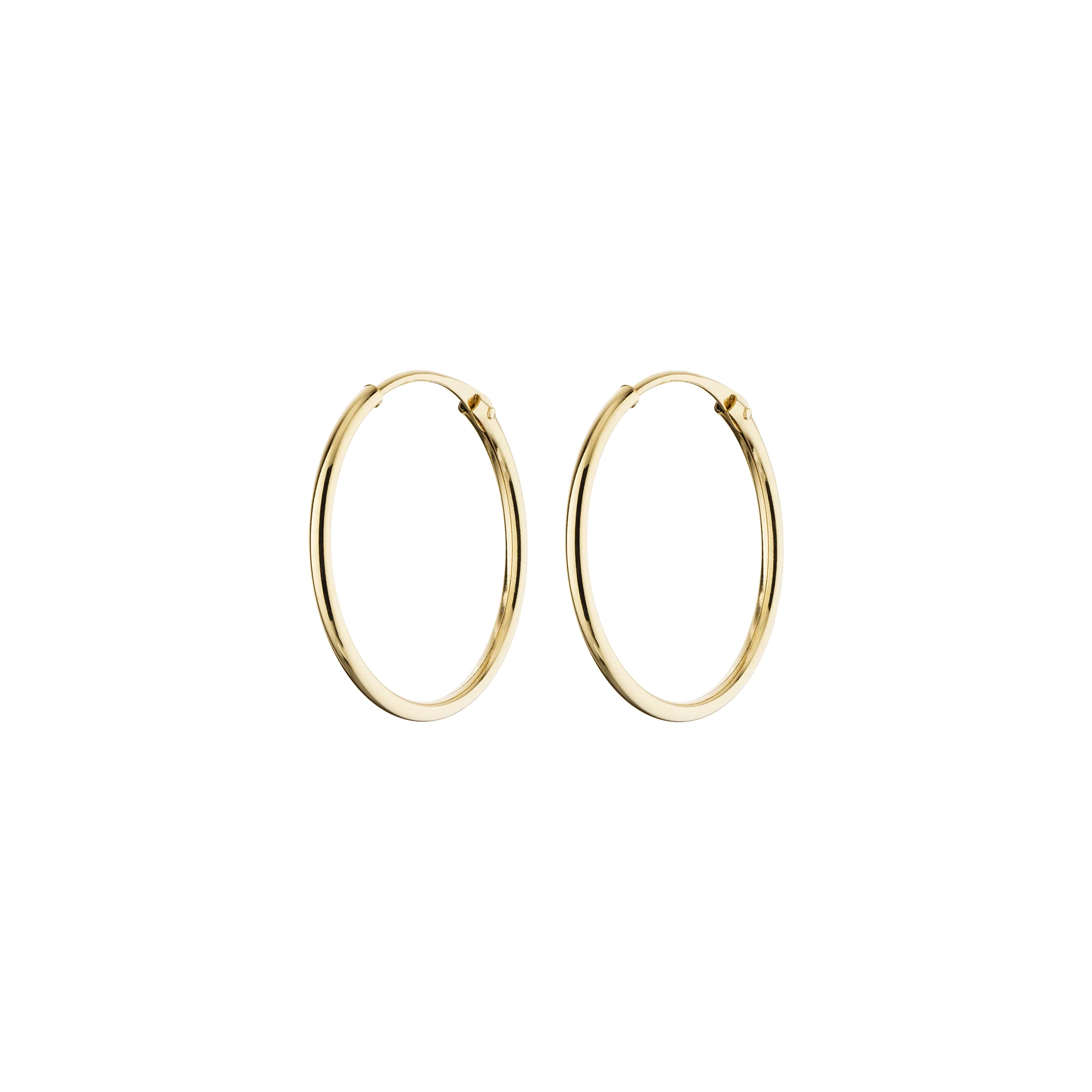 Vibholm GULD - Tube Creoler, 14mm - 9 kt. guld
