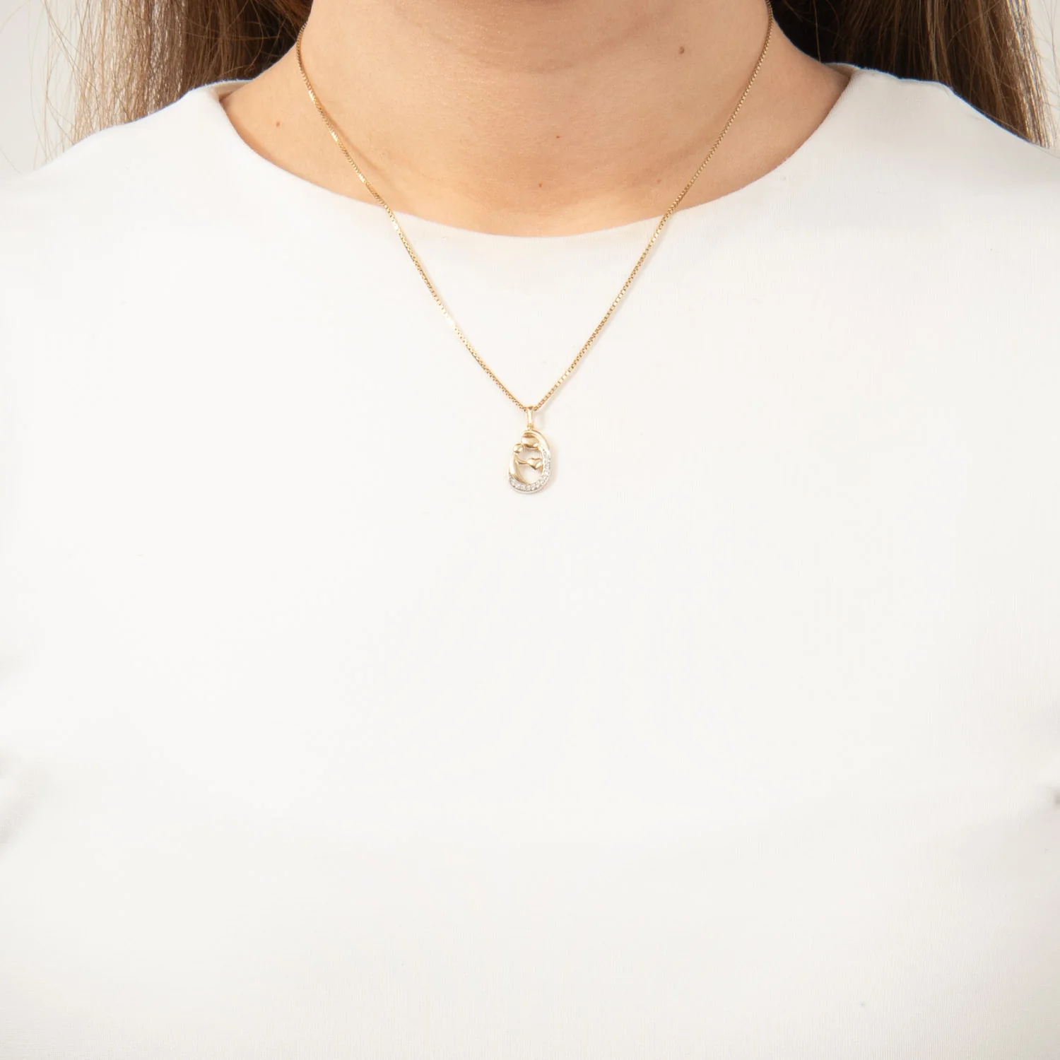 Vibholm GULD - Vedhæng m. Mor/Barn, zirkonia - 8 kt. guld - Image 2