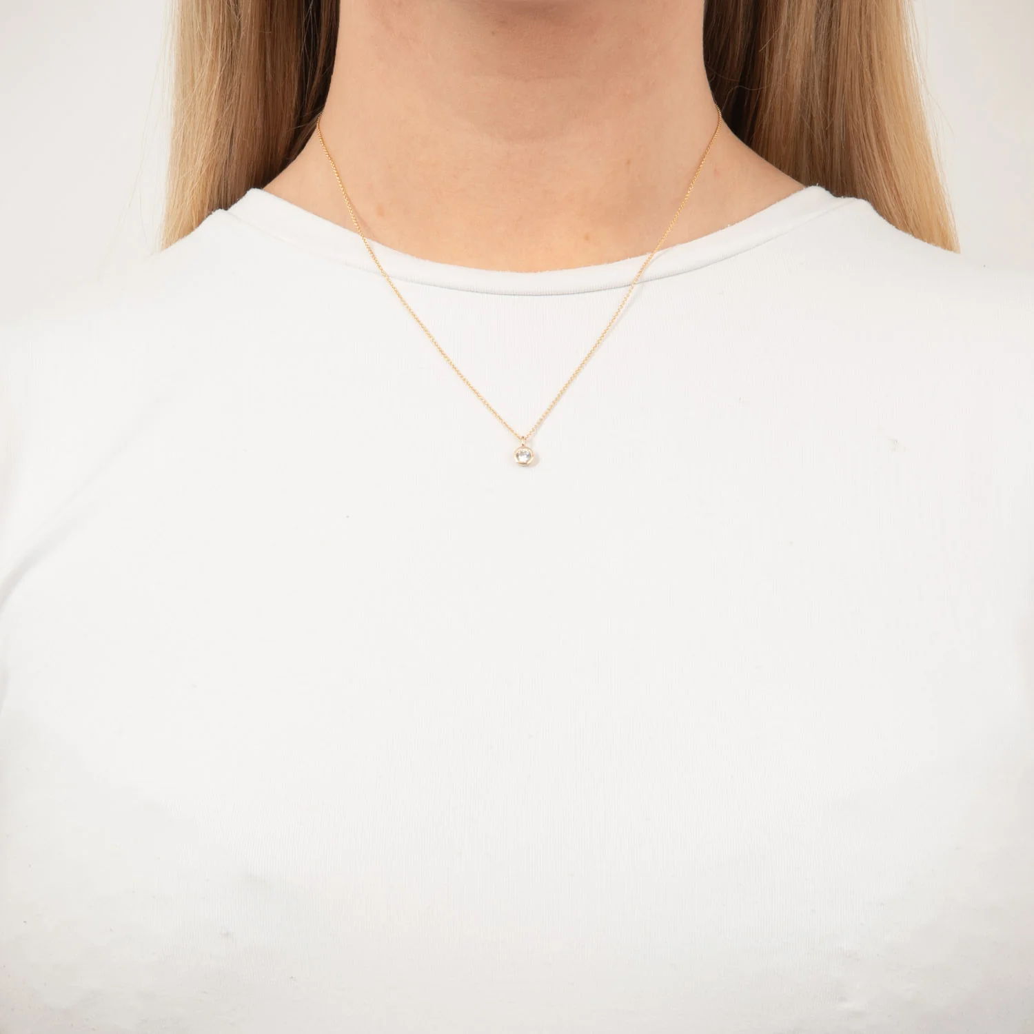 Vibholm GULD - Vedhæng m. rørfatning, 45+3 cm - 9 karat guld - Image 2