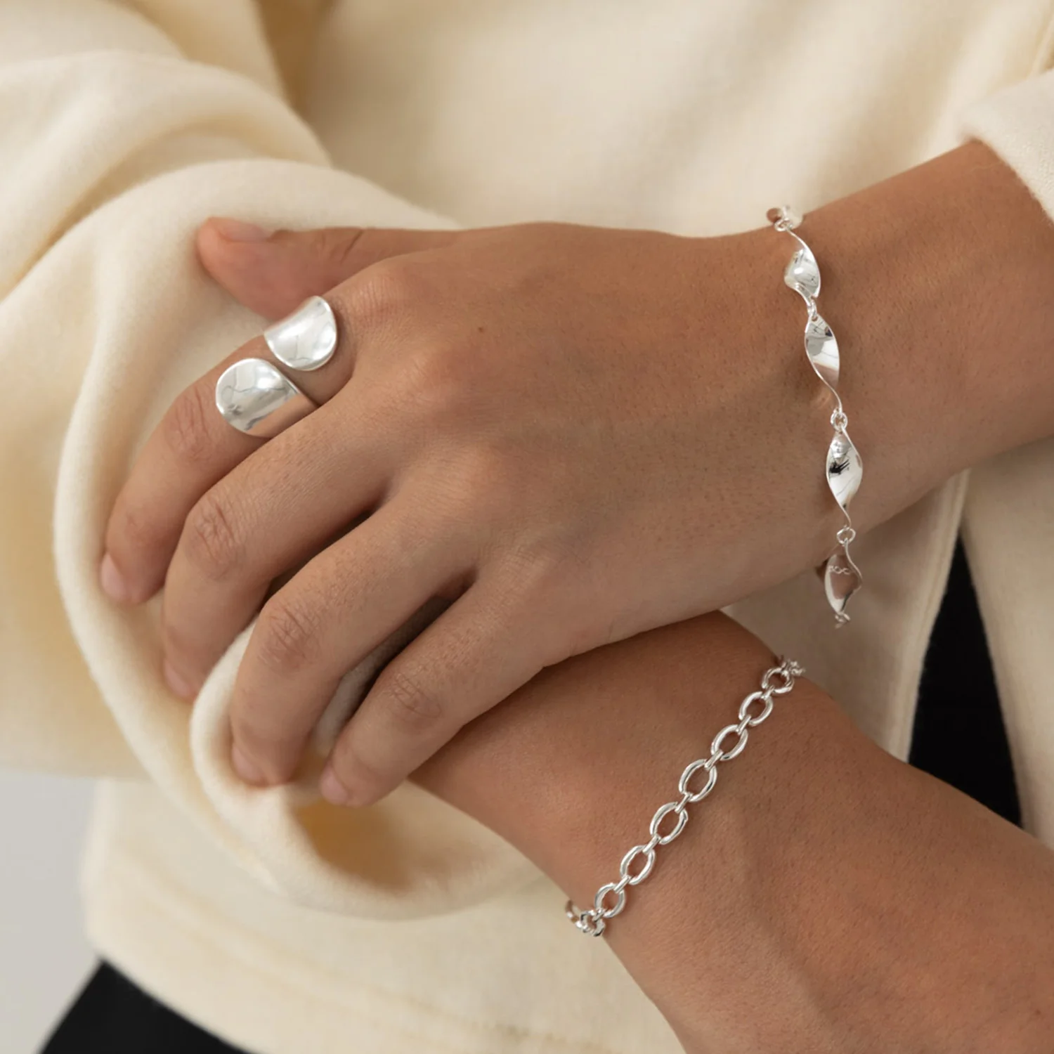 Vibholm SØLV - Armbånd m. ni led, 19 cm - Sølv - Image 3