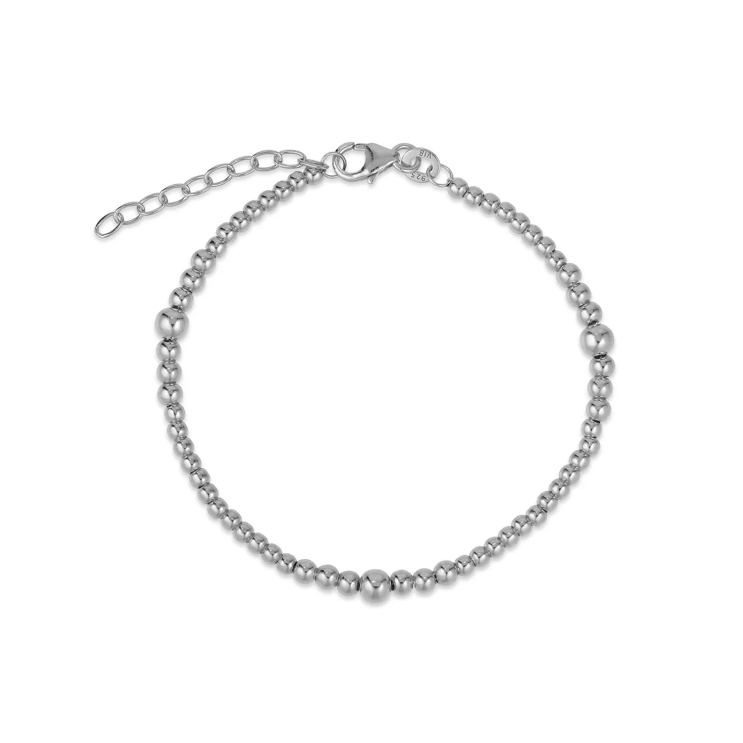 Vibholm SØLV - Armbånd m. små kugler, 16+3 cm - Sølv