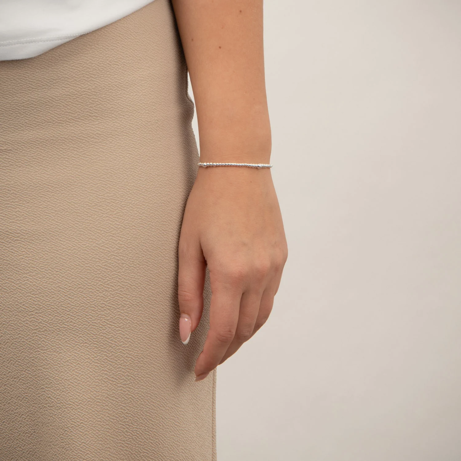 Vibholm SØLV - Armbånd m. små kugler, 16+3 cm - Sølv - Image 2