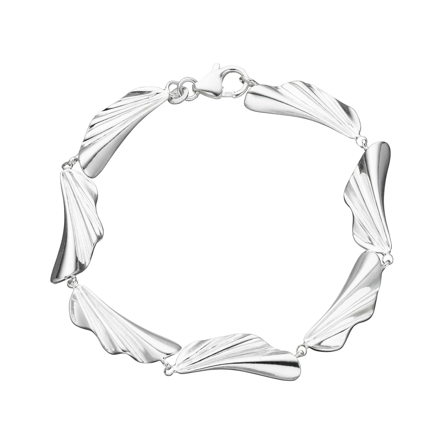 Vibholm SØLV - Armbånd m. syv store led, 21 cm - Sølv