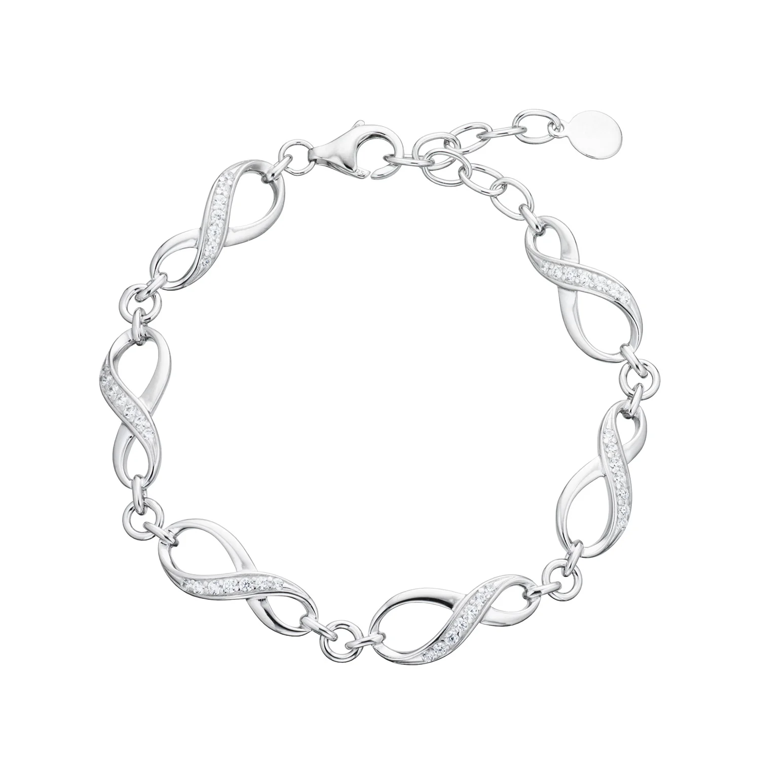 Vibholm SØLV - Armbånd m. zirkonia, 16+3 cm - Sølv