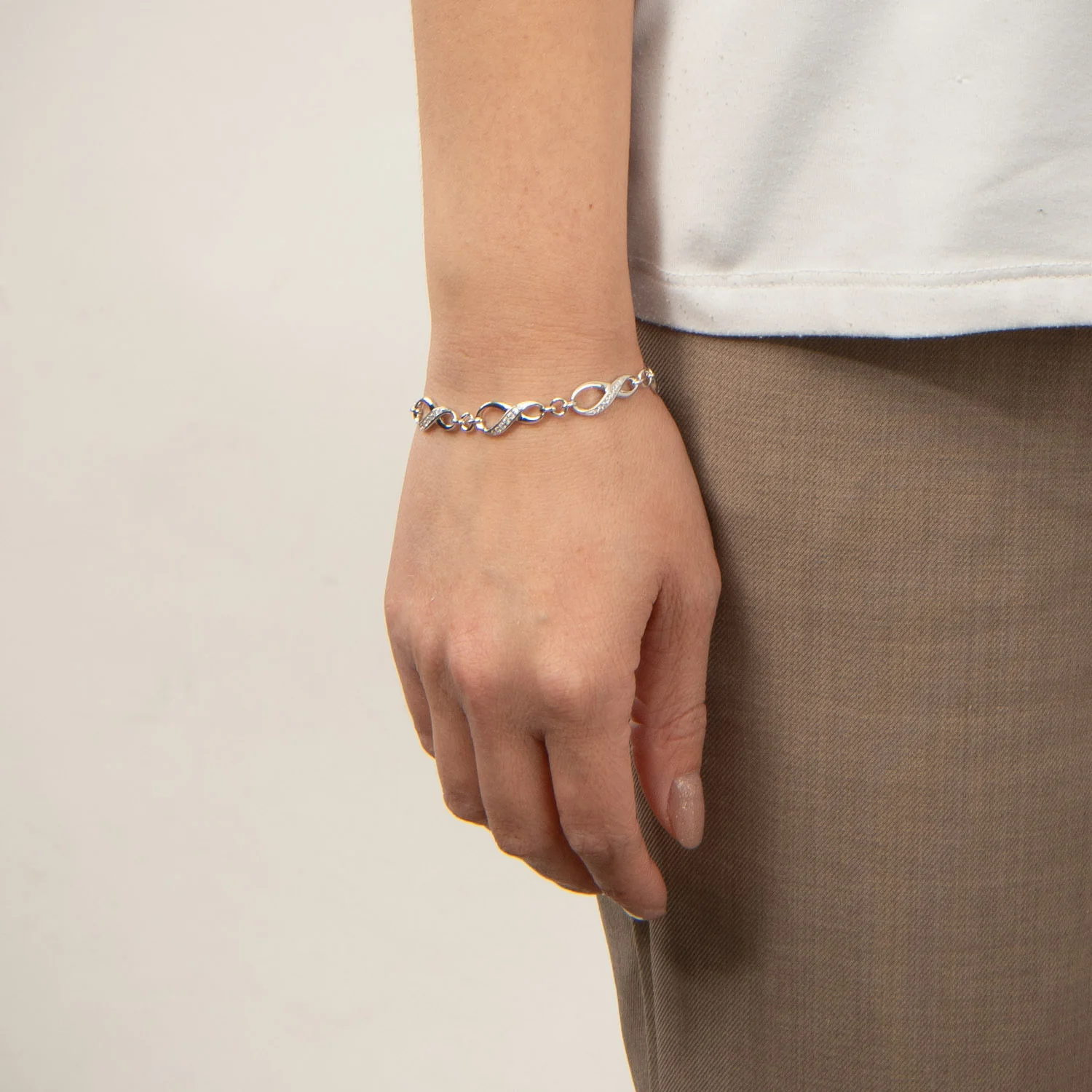 Vibholm SØLV - Armbånd m. zirkonia, 16+3 cm - Sølv - Image 2