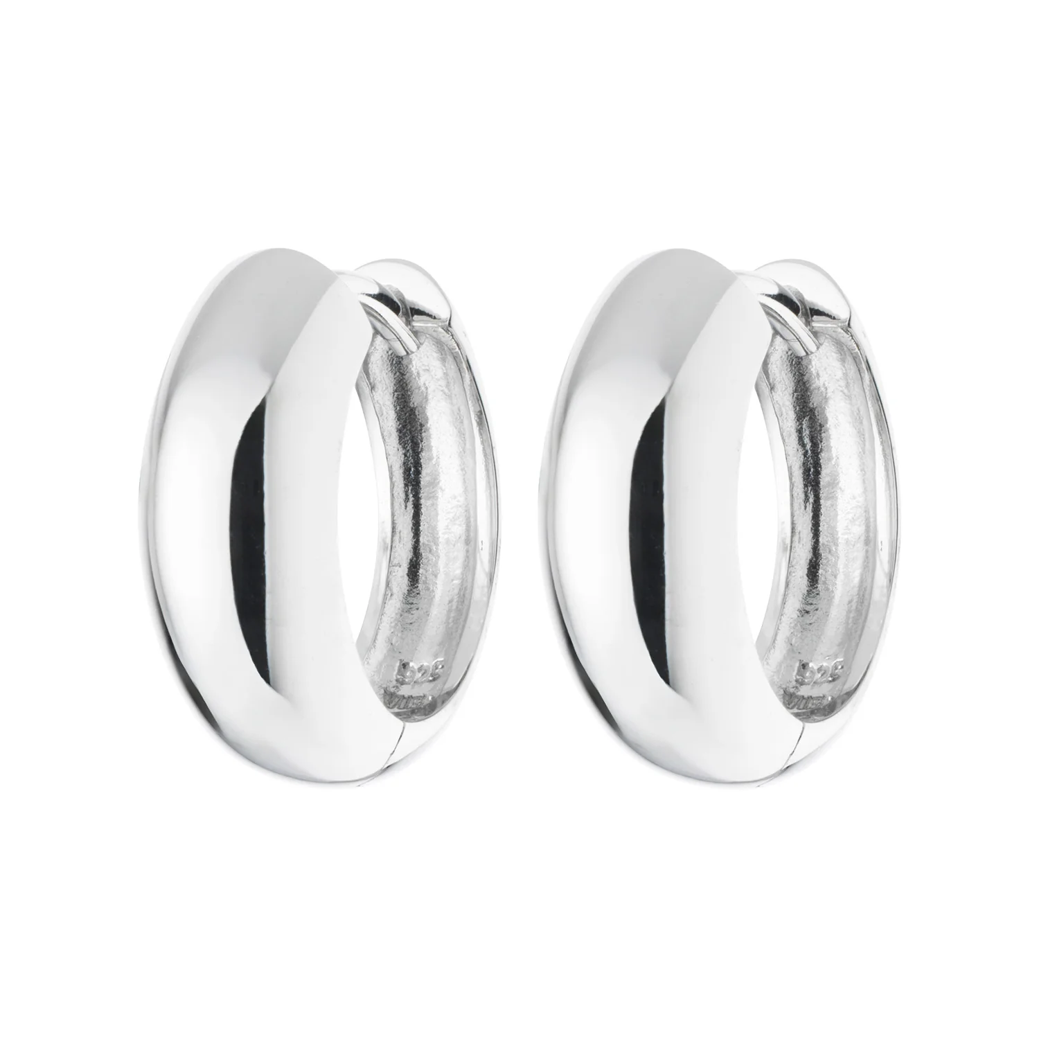 Vibholm SØLV - Creoler m. blank overflade, 5,5x11 mm - Sølv